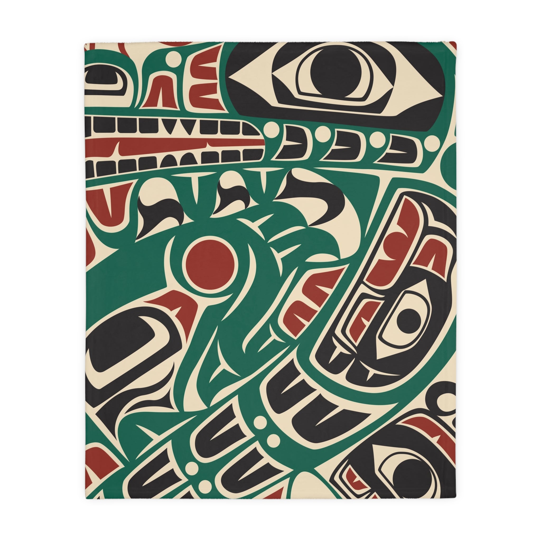 Reversible Plush Blanket - Classic Tribal Sea Monster - Northern Spiritlines™