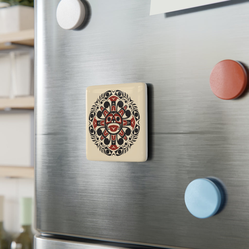Porcelain Magnet - Classic Tribal Sun