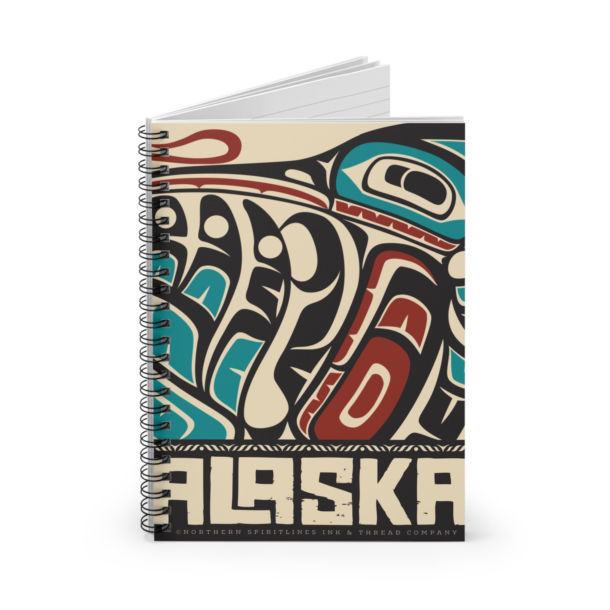 Spiral Notebook, Journal - Rustic Alaska Tribal Hummingbird - AK State Line™ Collection