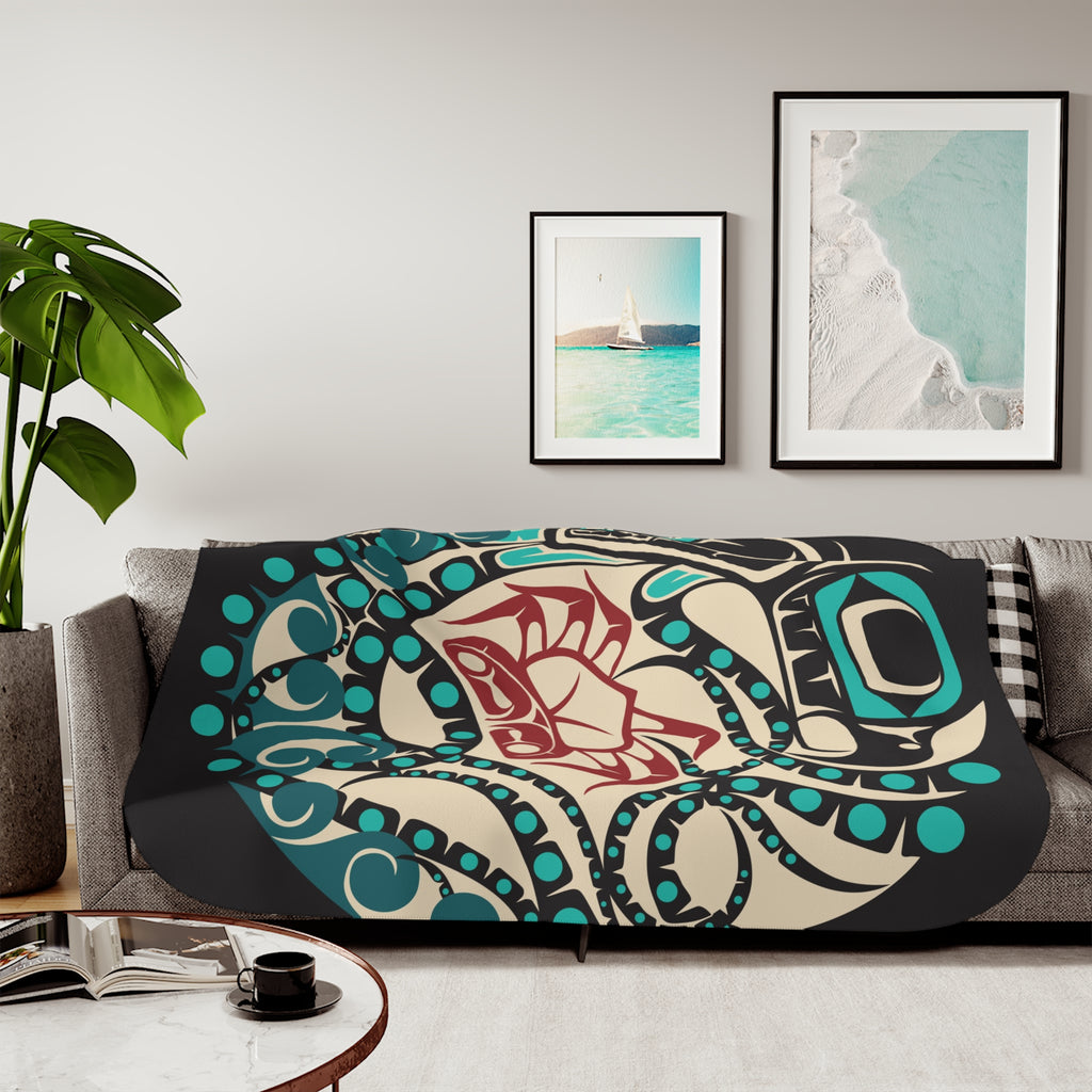 Sherpa Fleece Blanket - Classic Tribal Octopus - Northern Spiritlines™