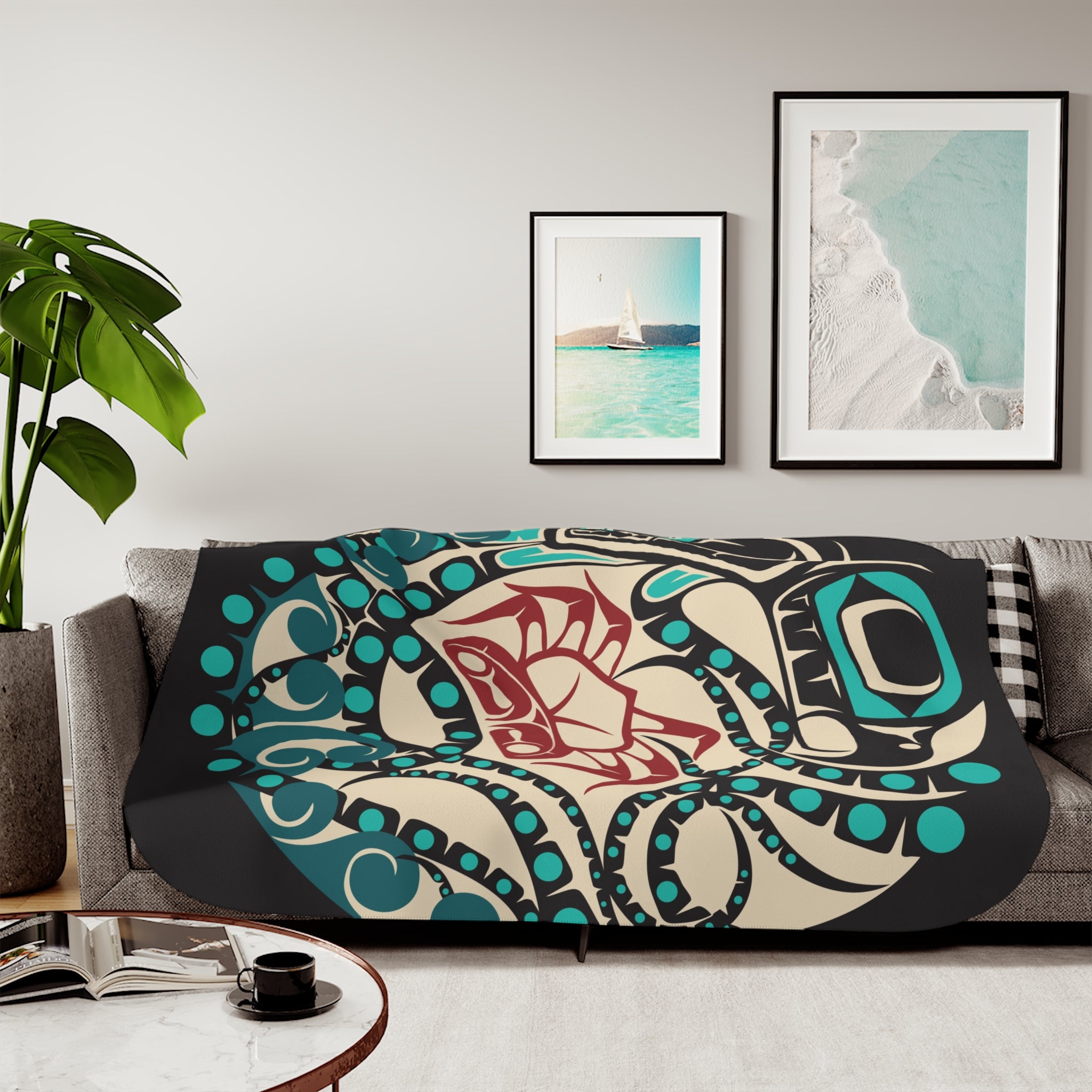 Sherpa Fleece Blanket - Classic Tribal Octopus - Northern Spiritlines™