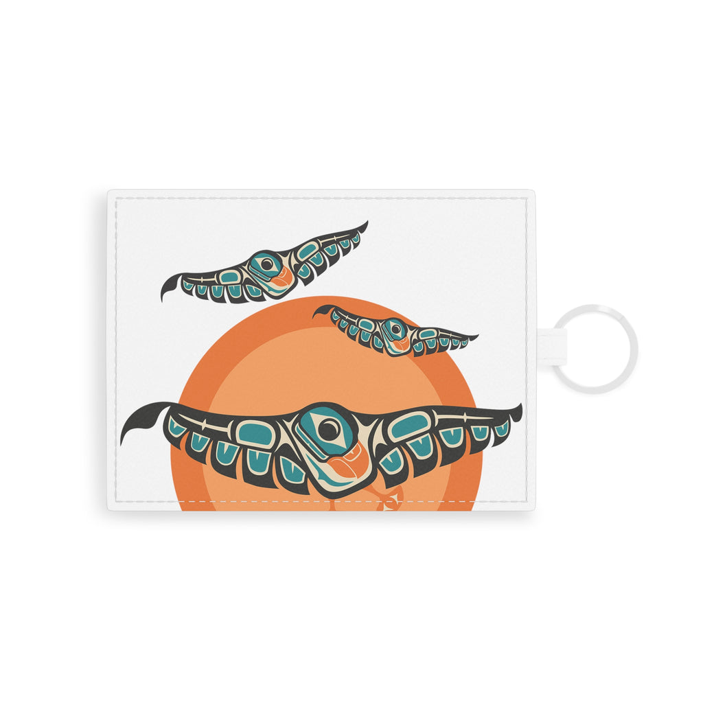 Saffiano Leather Card Holder - Classic Tribal Puffins - Northern Spiritlines™
