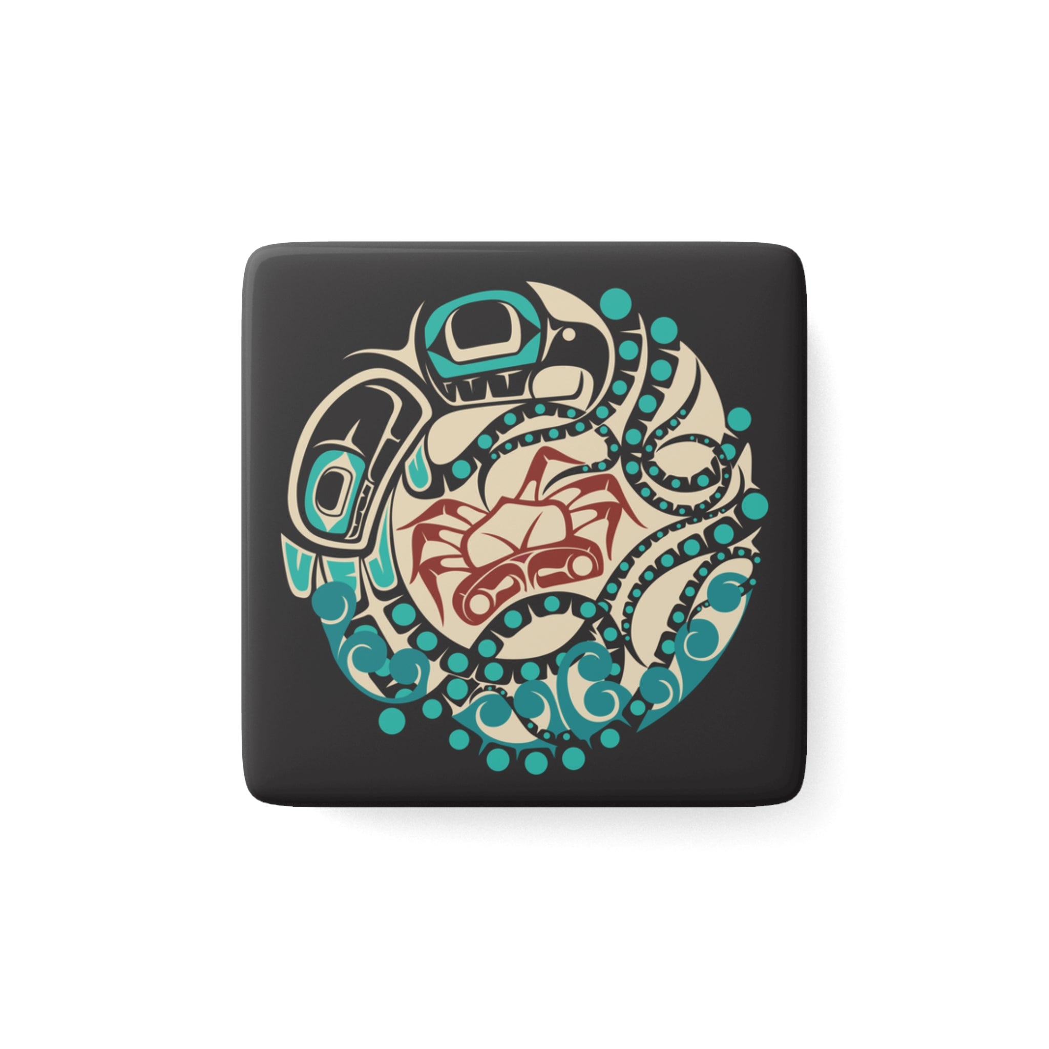 Porcelain Magnet - Classic Tribal Octopus