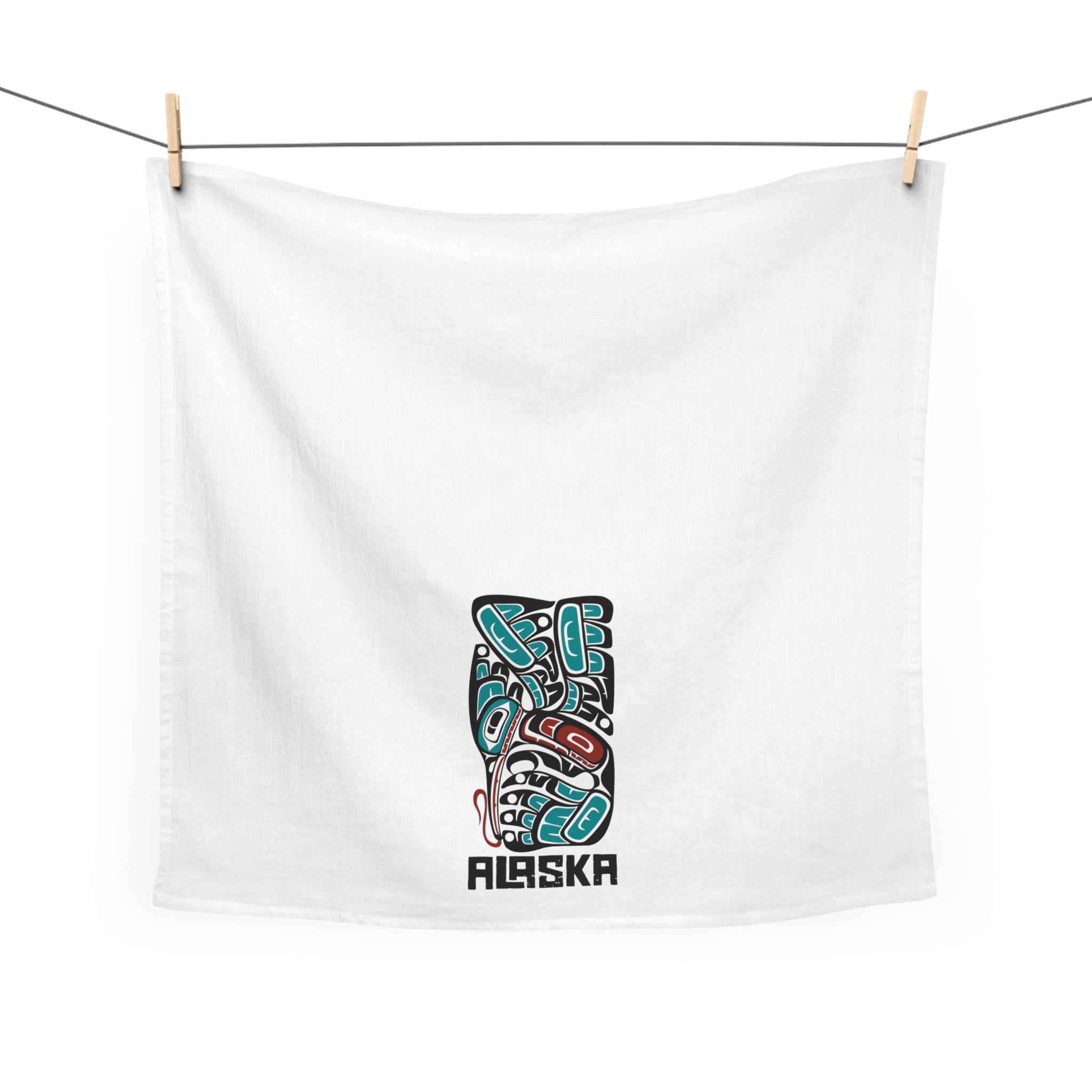 Cotton Tea Towel - Alaska Tribal Hummingbird - AK State Line™ Collection