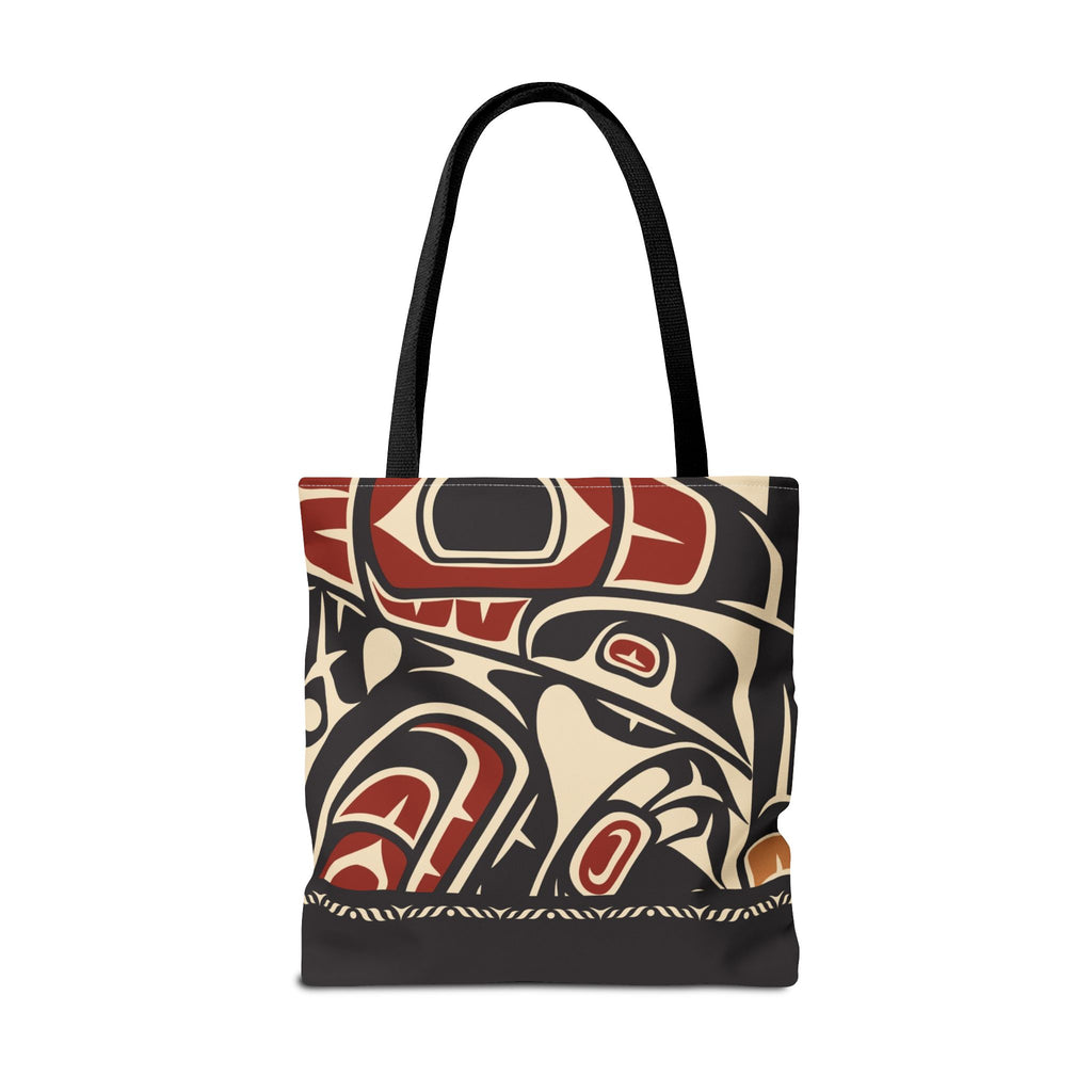 Canvas Tote Bag - Classic Tribal Raven Print with Tribal End Cap - Northern Spiritlines™