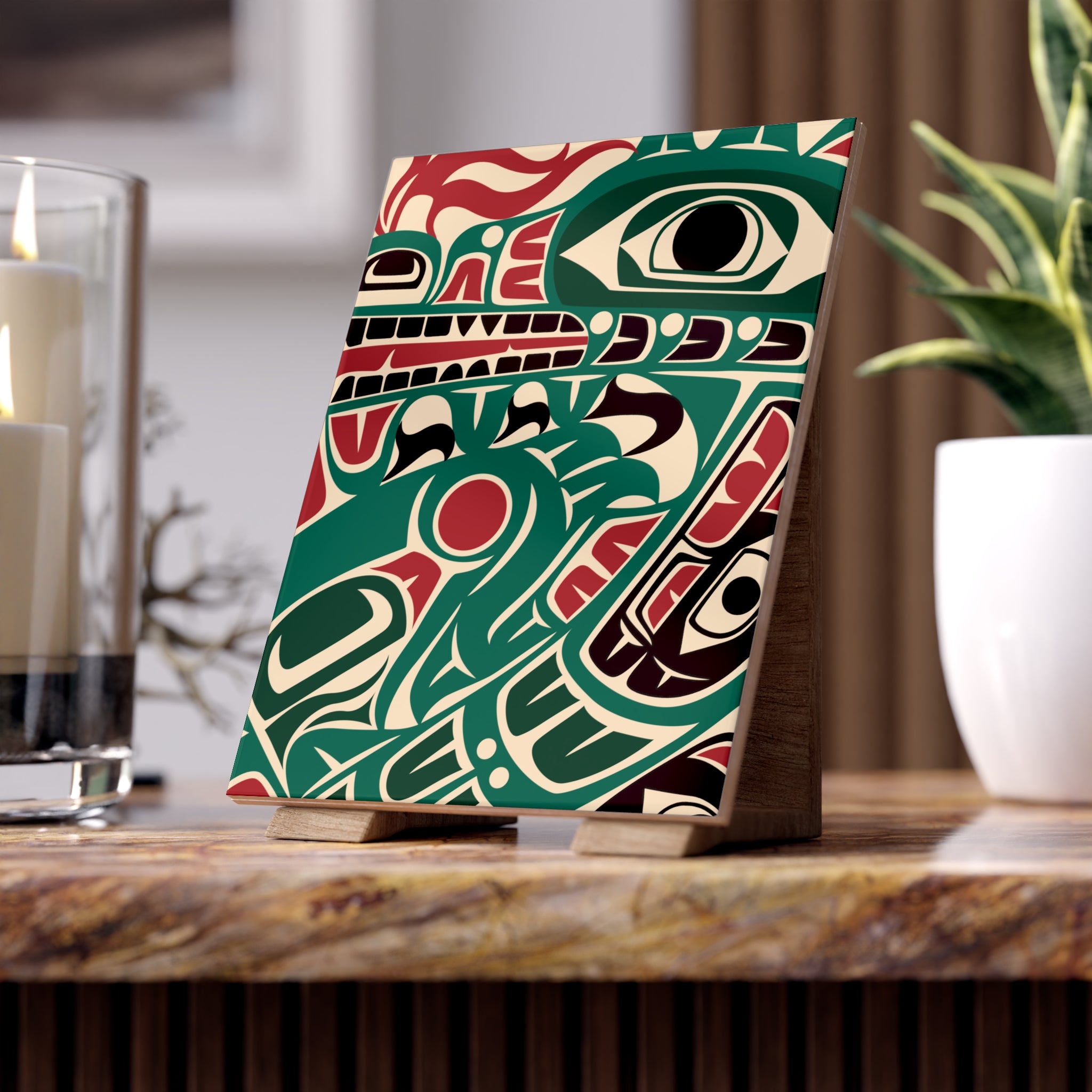 Ceramic Tile - Classic Tribal Sea Monster - Northern Spiritlines™