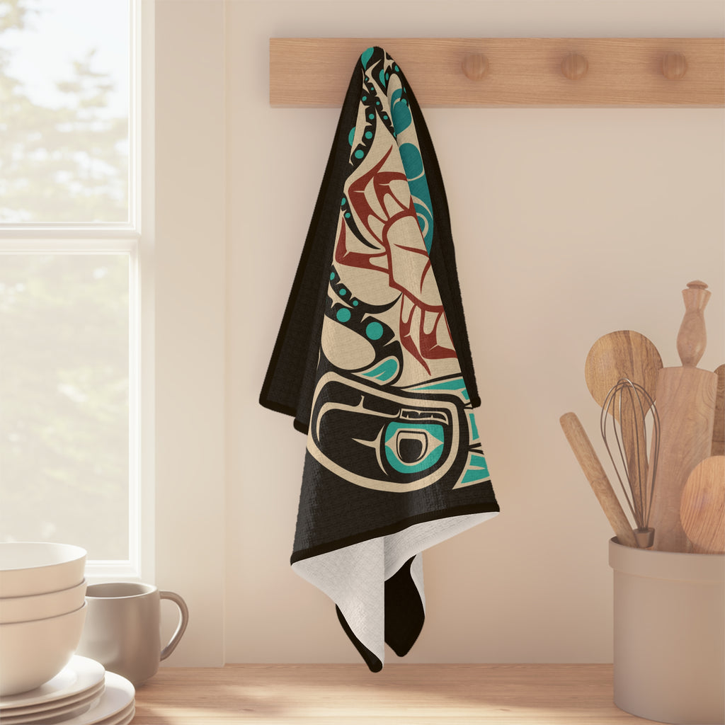 Tea Towel | 18x30" Waffle Weave | Tribal Octopus | Signature Collection
