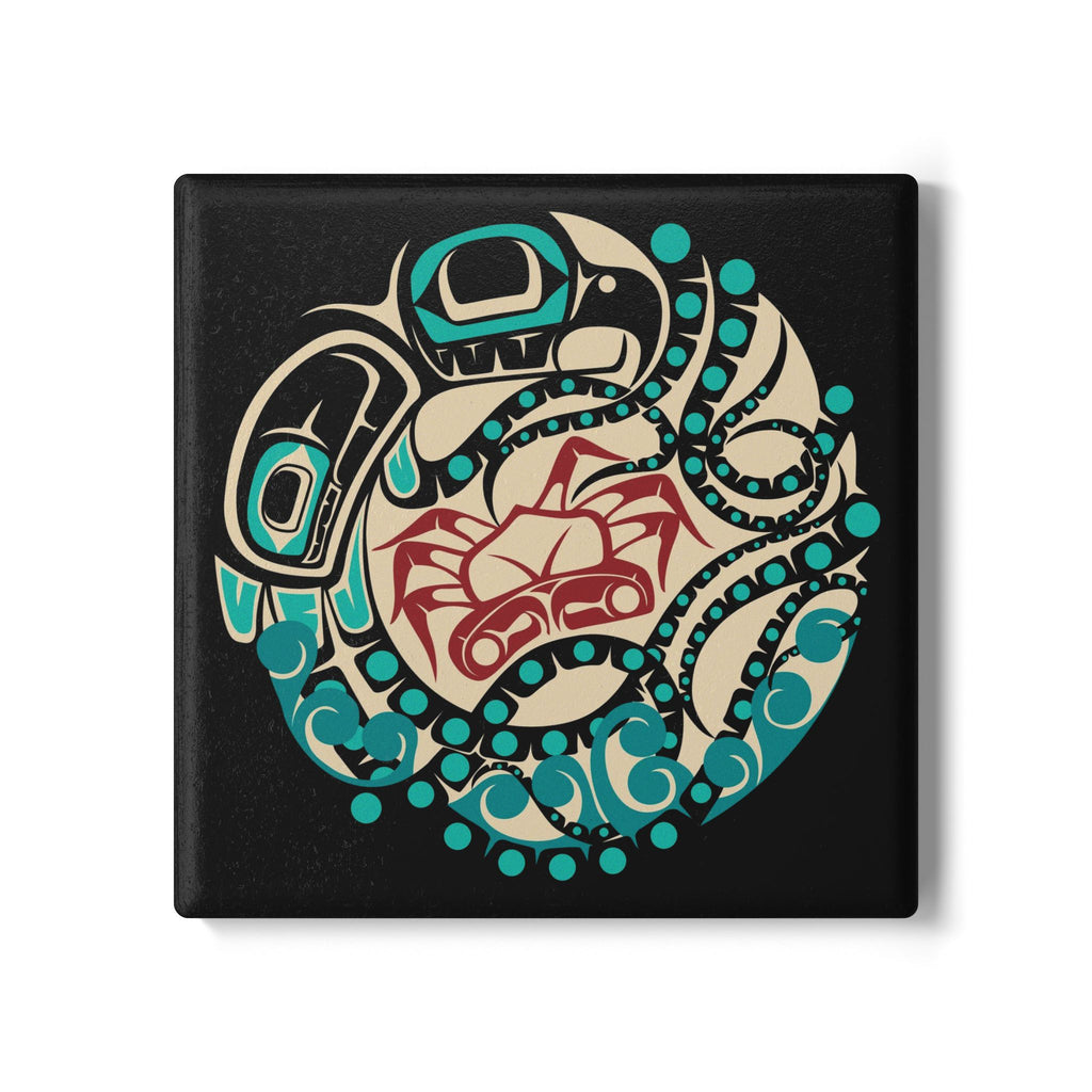 Ceramic Coaster - Classic Tribal Octopus Print - Northern Spiritlines™