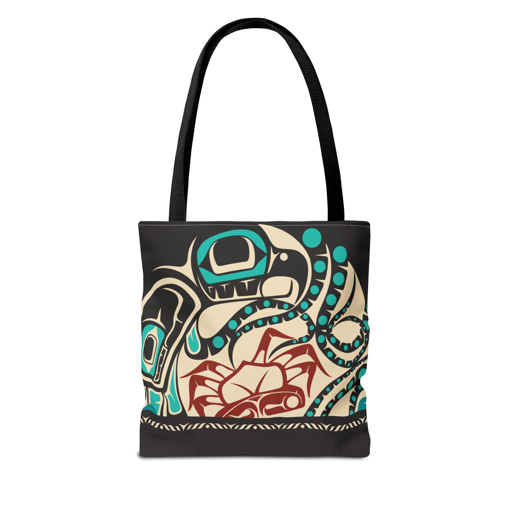 Canvas Tote Bag - Classic Tribal Octopus Print with Tribal End Cap - Northern Spiritlines™