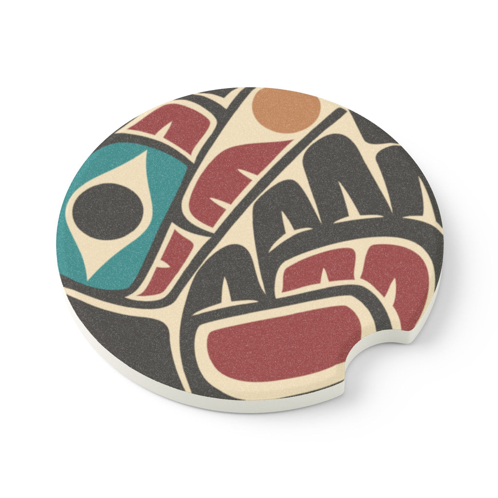 Soapstone Car Coaster - Classic Tribal Raven Print - Northern Spiritlines™