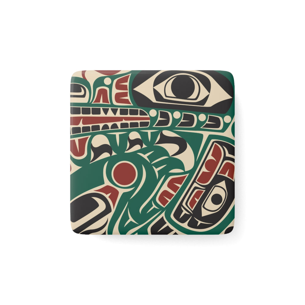 Porcelain Magnet - Classic Tribal Sea Monster