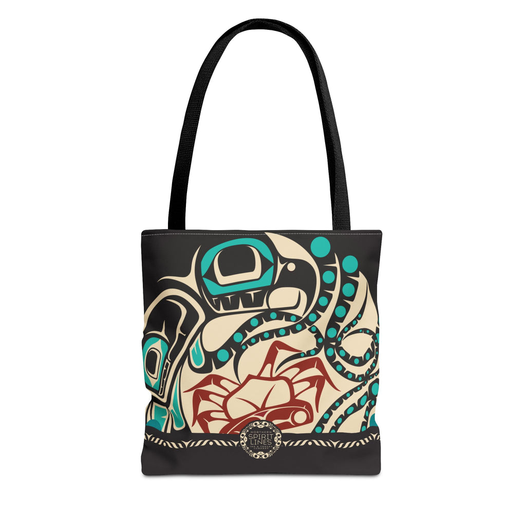 Canvas Tote Bag - Classic Tribal Octopus Print with Tribal End Cap - Northern Spiritlines™