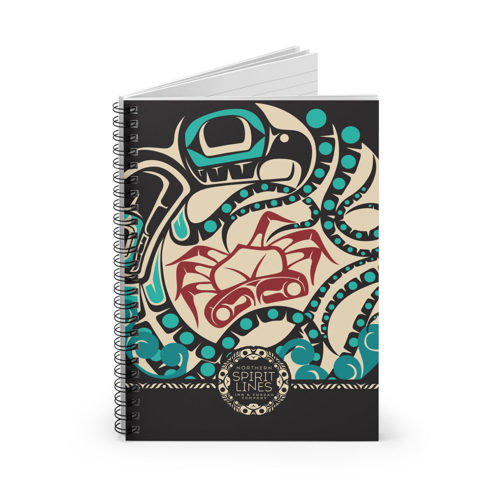 Spiral Notebook, Journal - Classic Tribal Octopus Print - Northern Spiritlines™