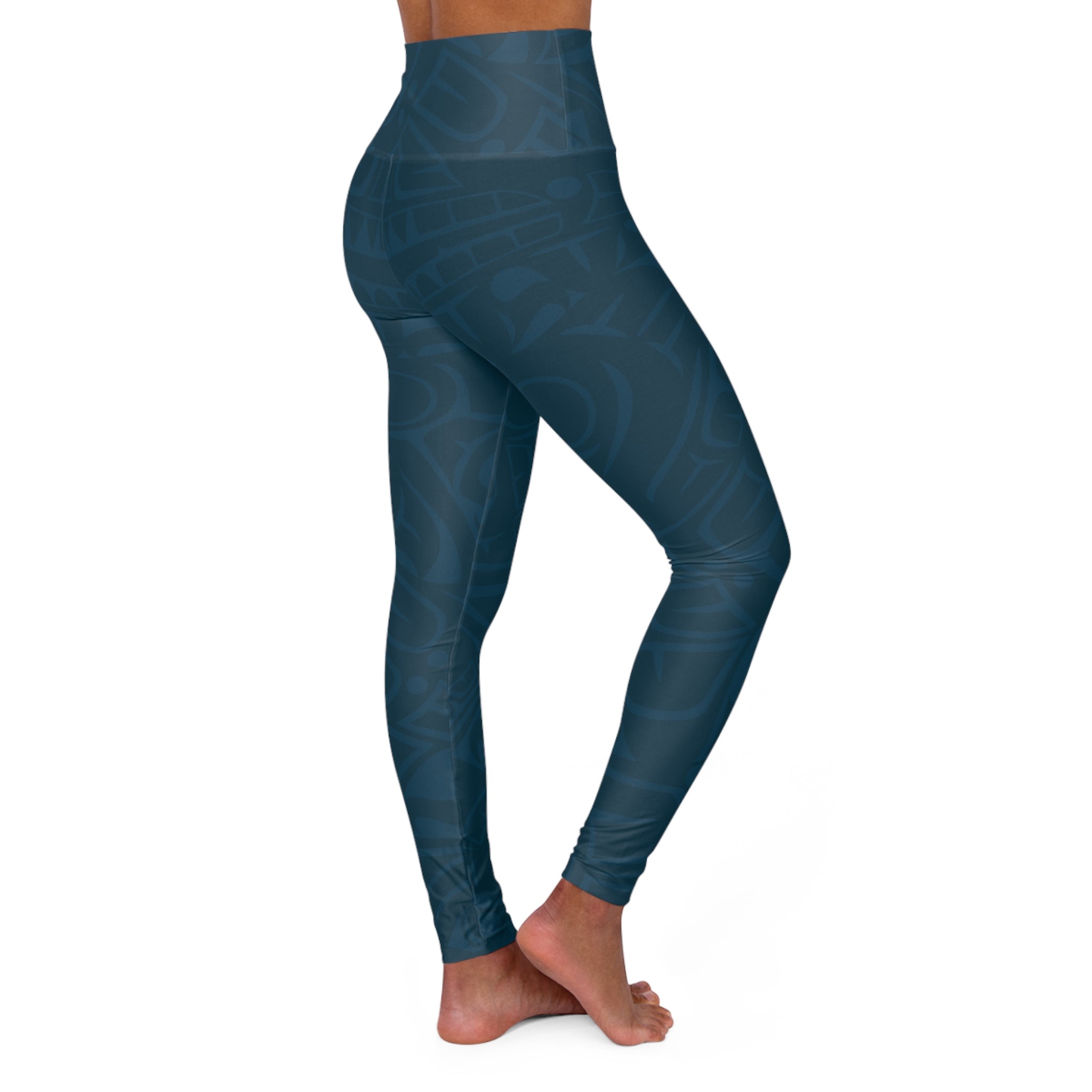 High Waisted Legging, Yoga Pant - Classic Tribal Print in Aurora Blue - Northern Spiritlines™