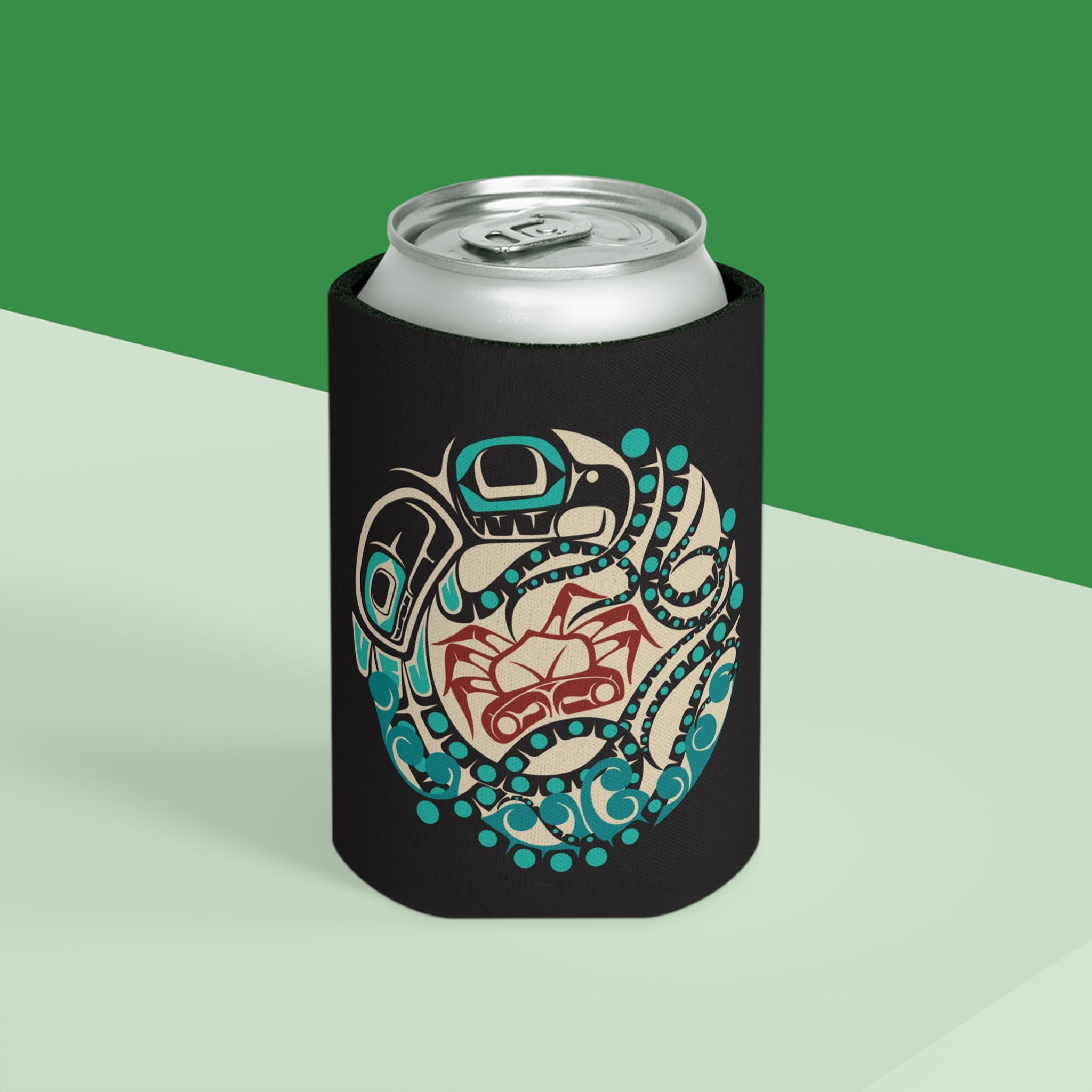 Insulated Can Cooler Koozie (Regular & Slim) Classic Tribal Octopus - Northern Spiritlines™