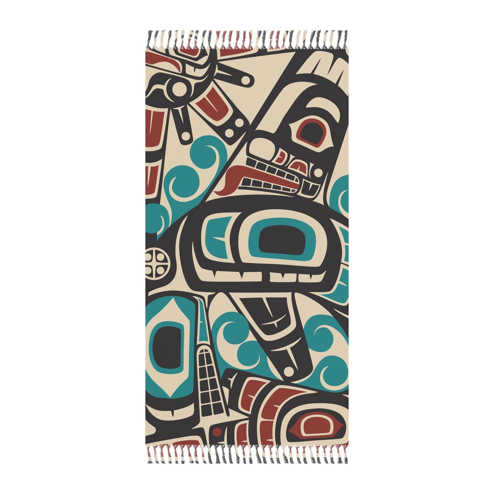 Boho Fringe Beach Cloth - Classic Tribal Orca Print - Northern Spiritlines™