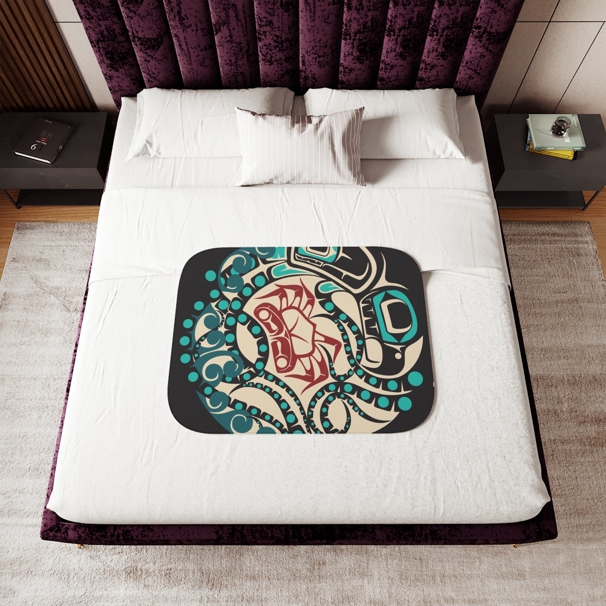 Sherpa Fleece Blanket - Classic Tribal Octopus - Northern Spiritlines™