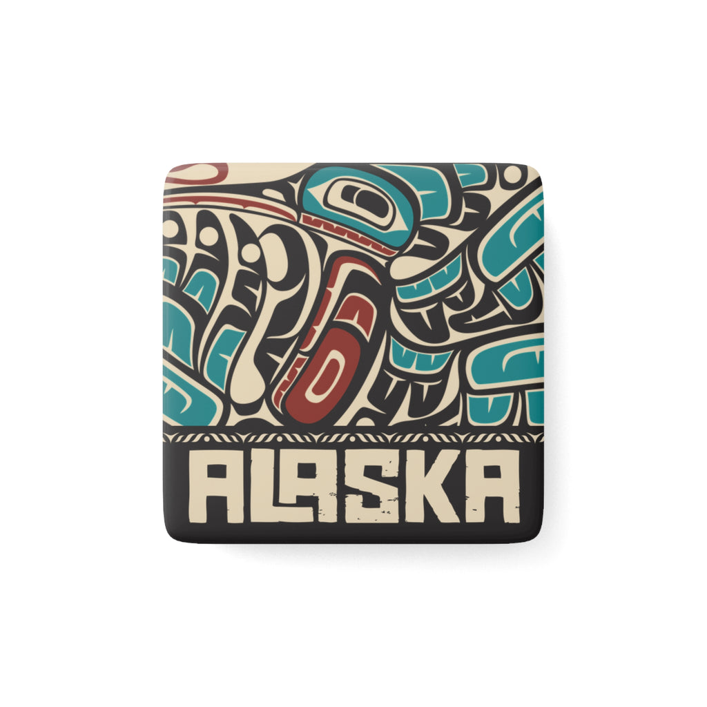 Porcelain Magnet - Alaska Tribal Hummingbird - AK State Line™ Collection