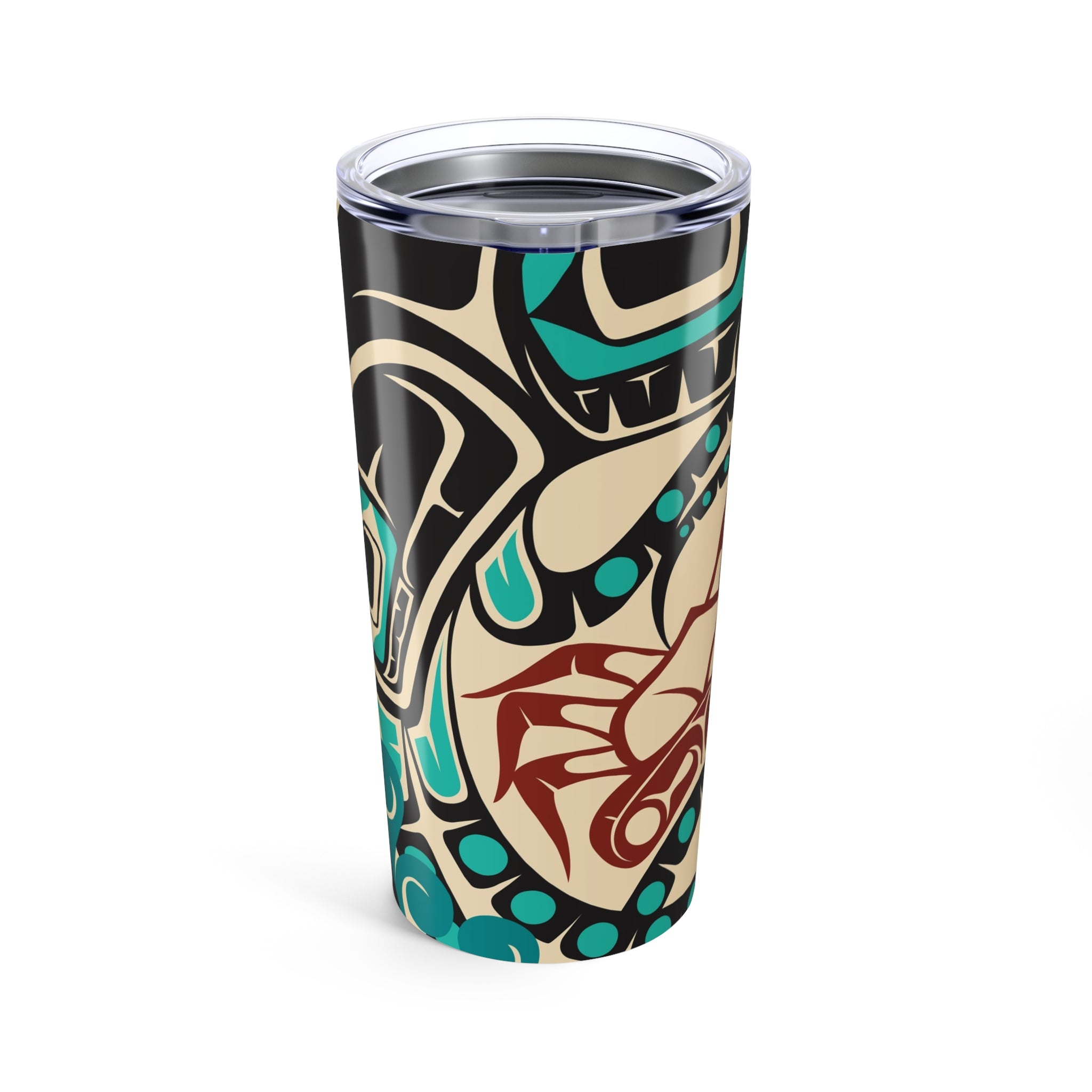20 oz. Stainless Steel Tumbler w/ Lid - Classic Tribal Octopus Print - Northern Spiritlines™