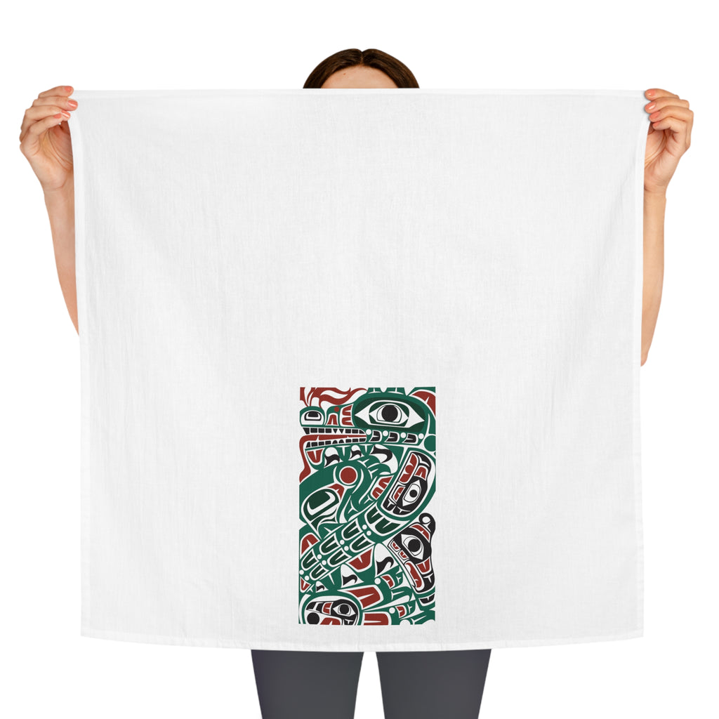 Cotton Tea Towel - Classic Tribal Sea Monster - Northern Spiritlines™