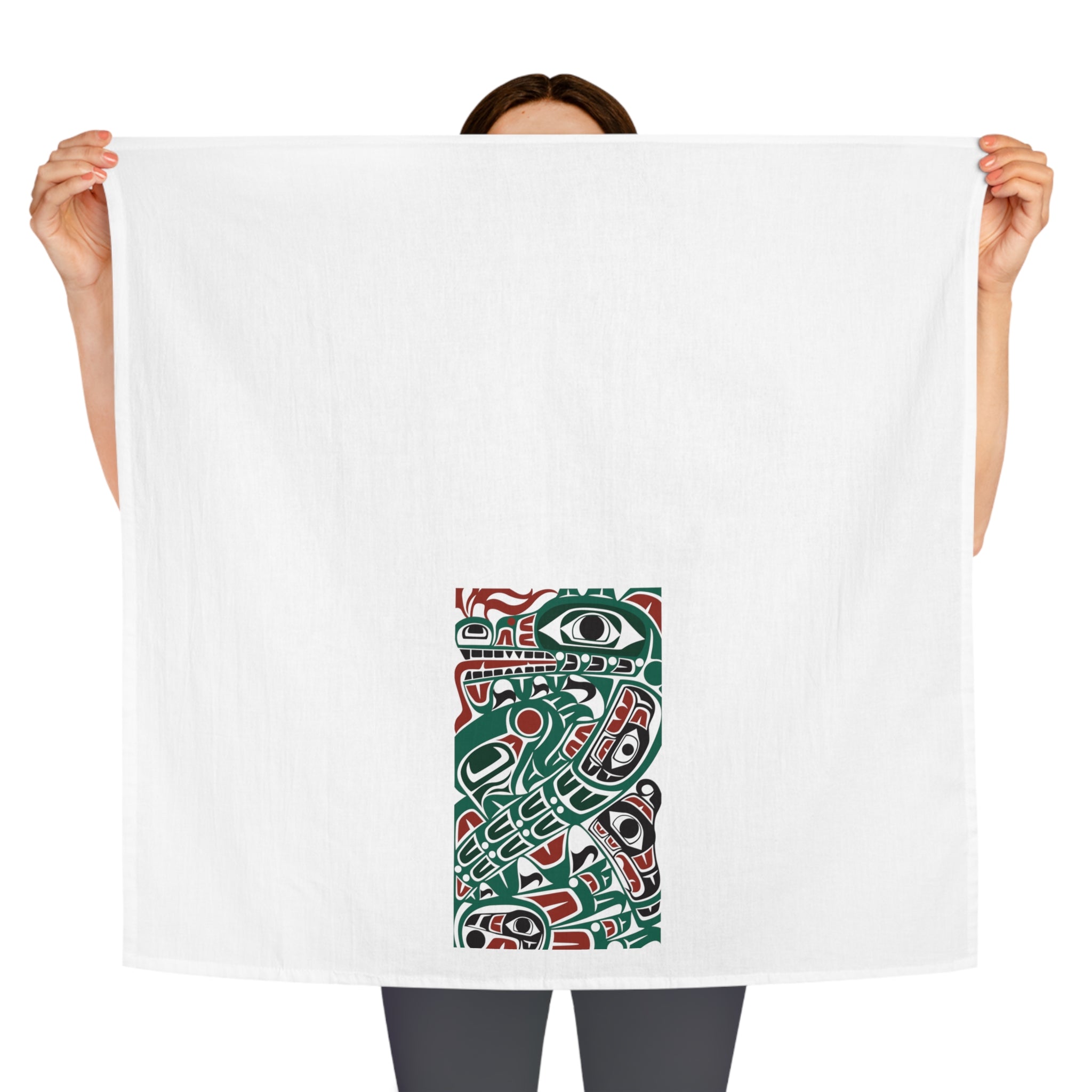 Cotton Tea Towel - Classic Tribal Sea Monster - Northern Spiritlines™