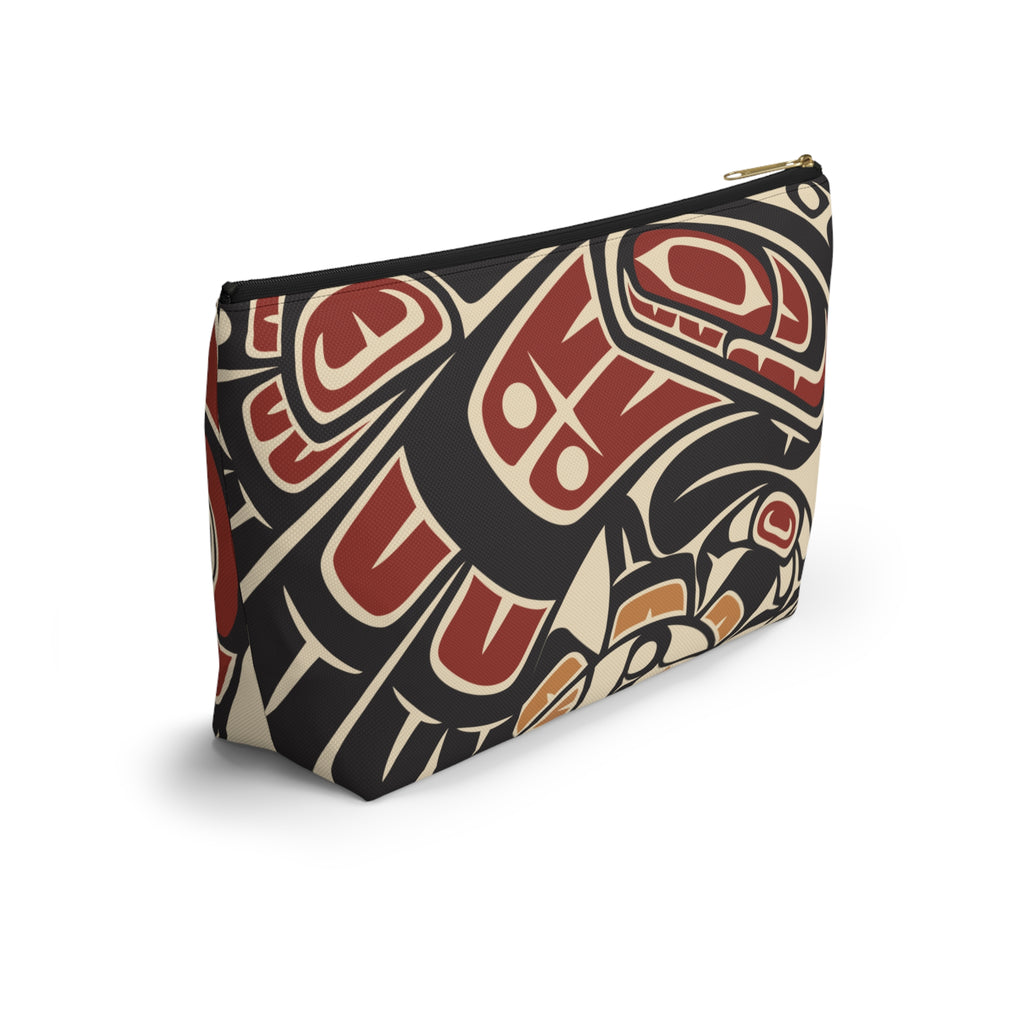 Travel Accessory Zipper Pouch - Classic Tribal Raven Print - Northern Spiritlines™