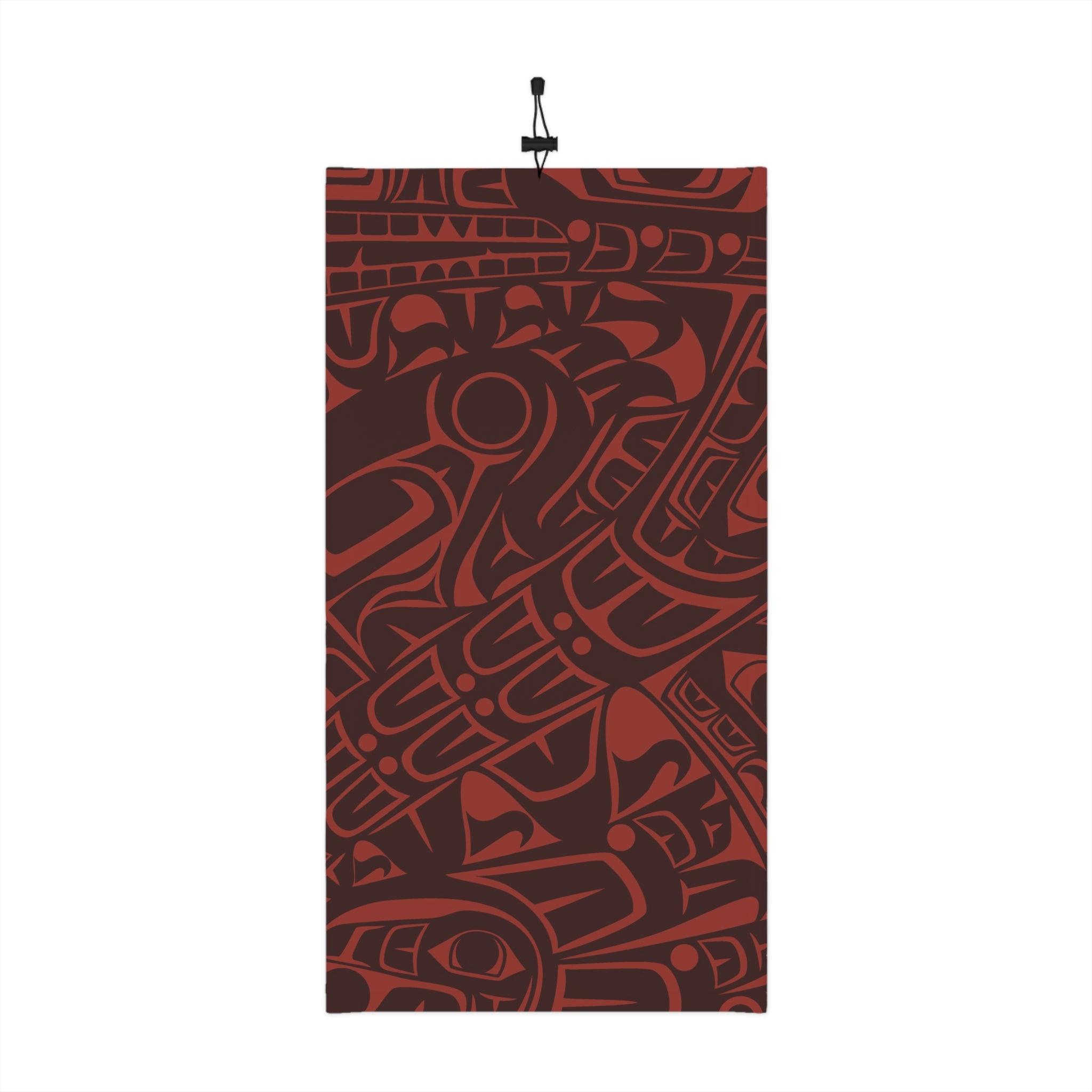 Neck Gaiter, Headband with Drawstring - Classic Tribal Print in Garnet Red - Northern Spiritlines™