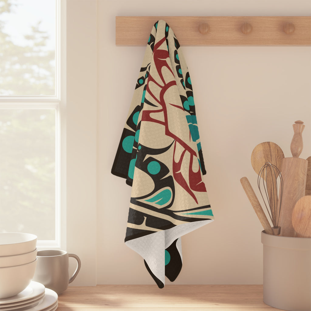 Microfiber Tea Towel - Classic Tribal Octopus Print - Northern Spiritlines™