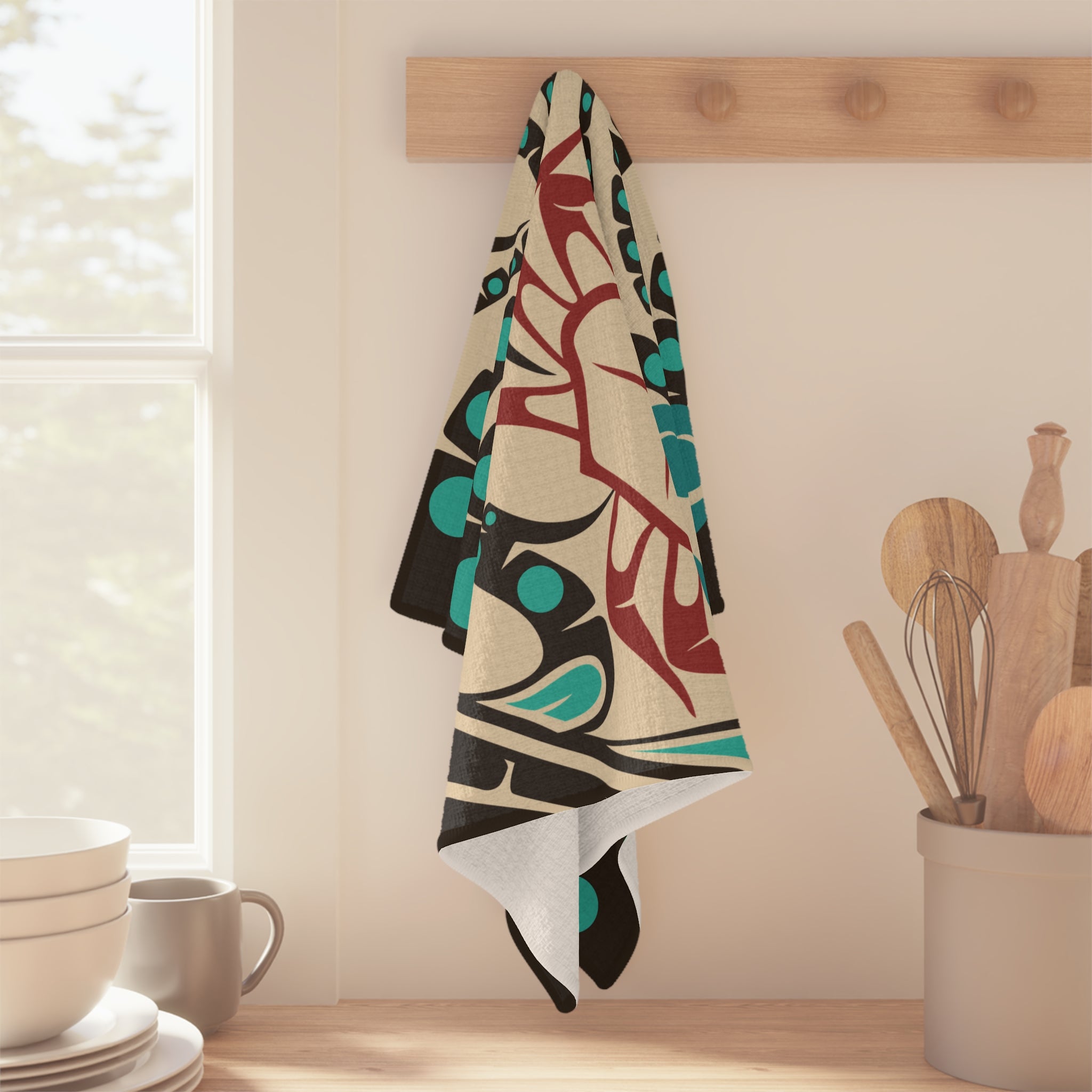 Microfiber Tea Towel - Classic Tribal Octopus Print - Northern Spiritlines™