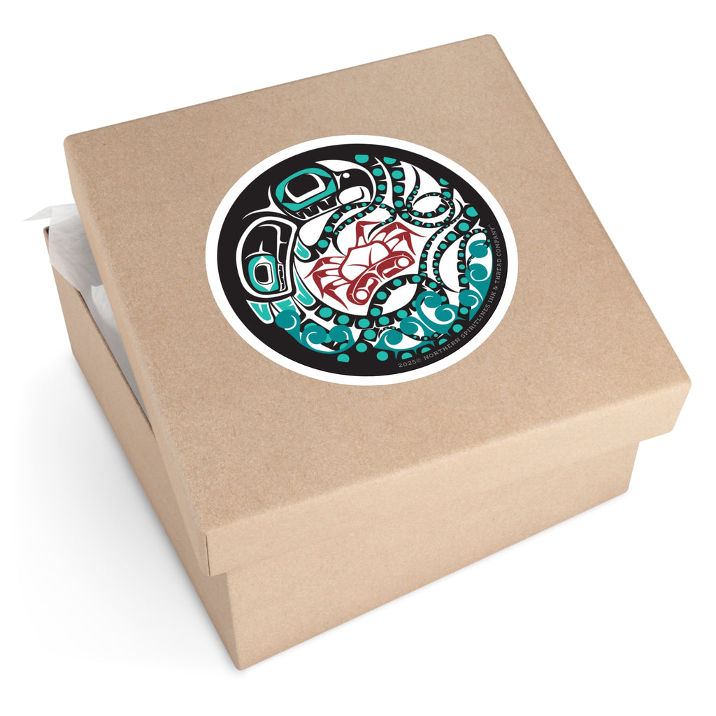 Vinyl Sticker Indoor/Outdoor - Round Tribal Octopus - Northern Spiritlines™