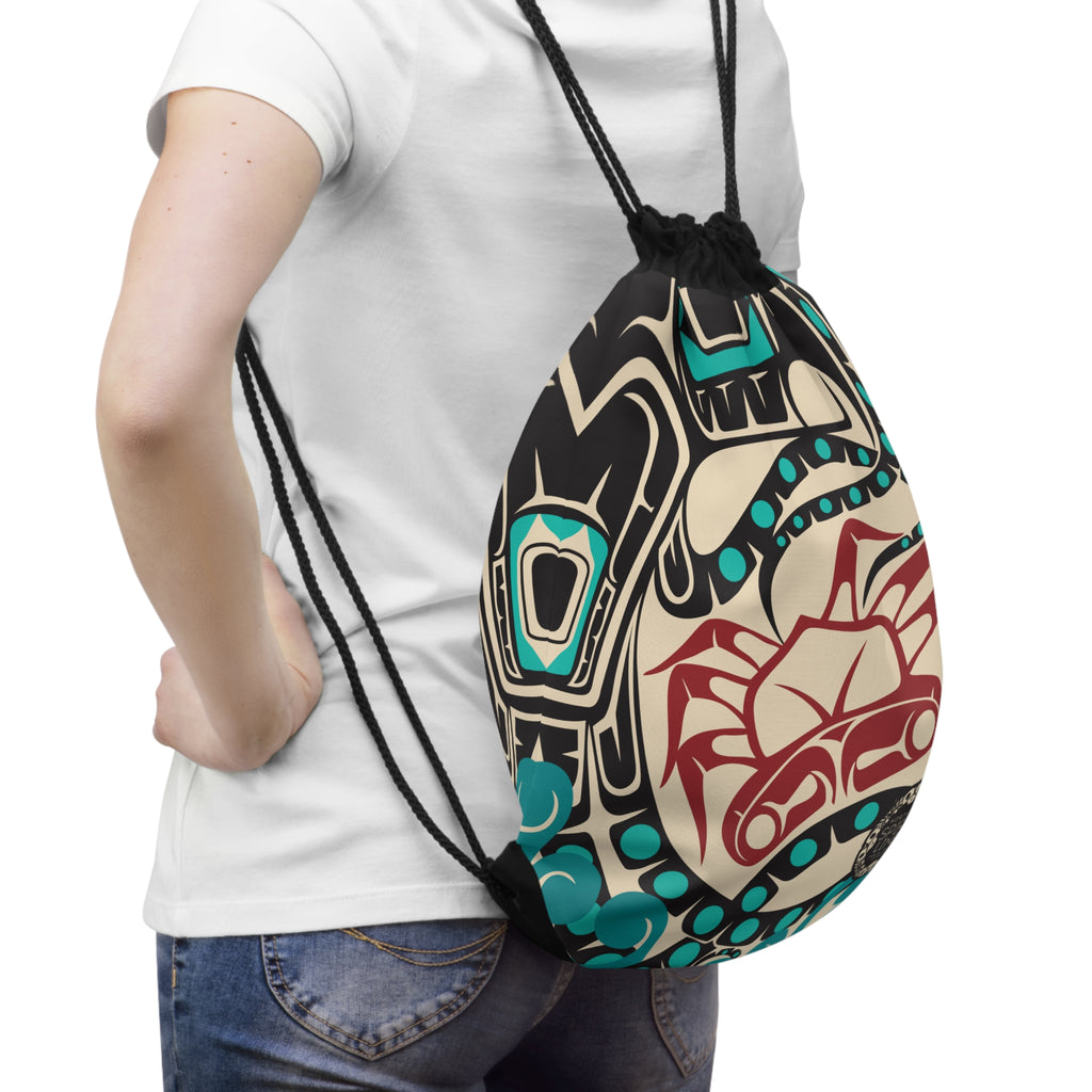 Drawstring Bag - Classic Tribal Octopus Print - Northern Spiritlines™