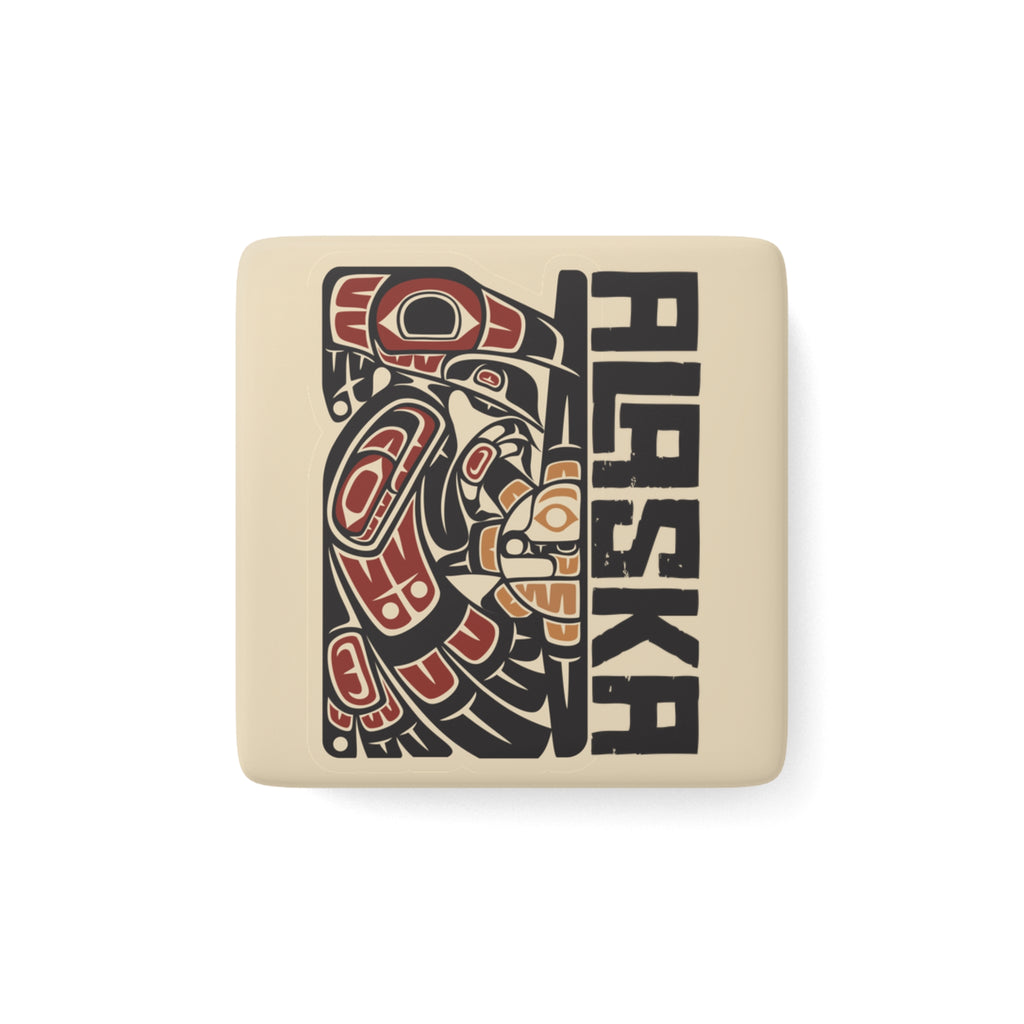 Porcelain Magnet - Classic Tribal Raven