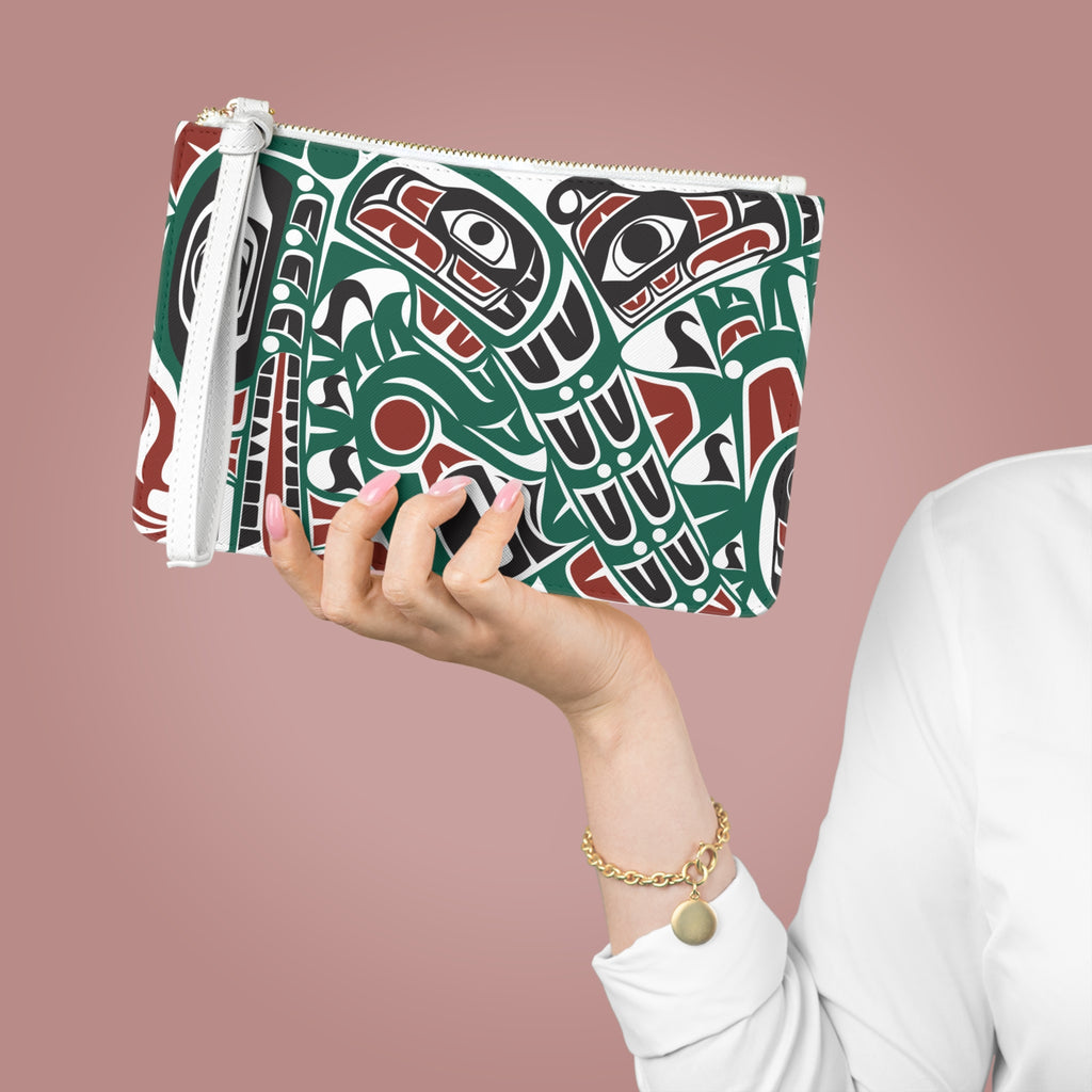 Zipper Wristlet Clutch Bag - Classic Tribal Sea Monster - Northern Spiritlines™
