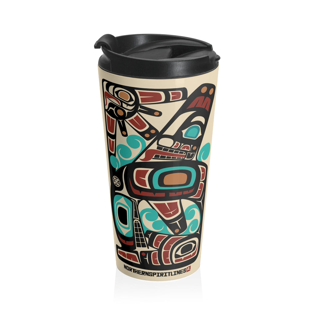 15 oz. Coffee Travel Tumbler | Classic Tribal Orca | Signature Collection