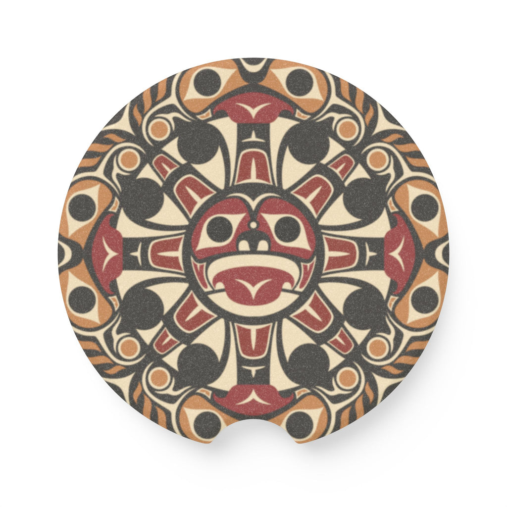Soapstone Car Coaster - Classic Tribal Sun Print - Northern Spiritlines™