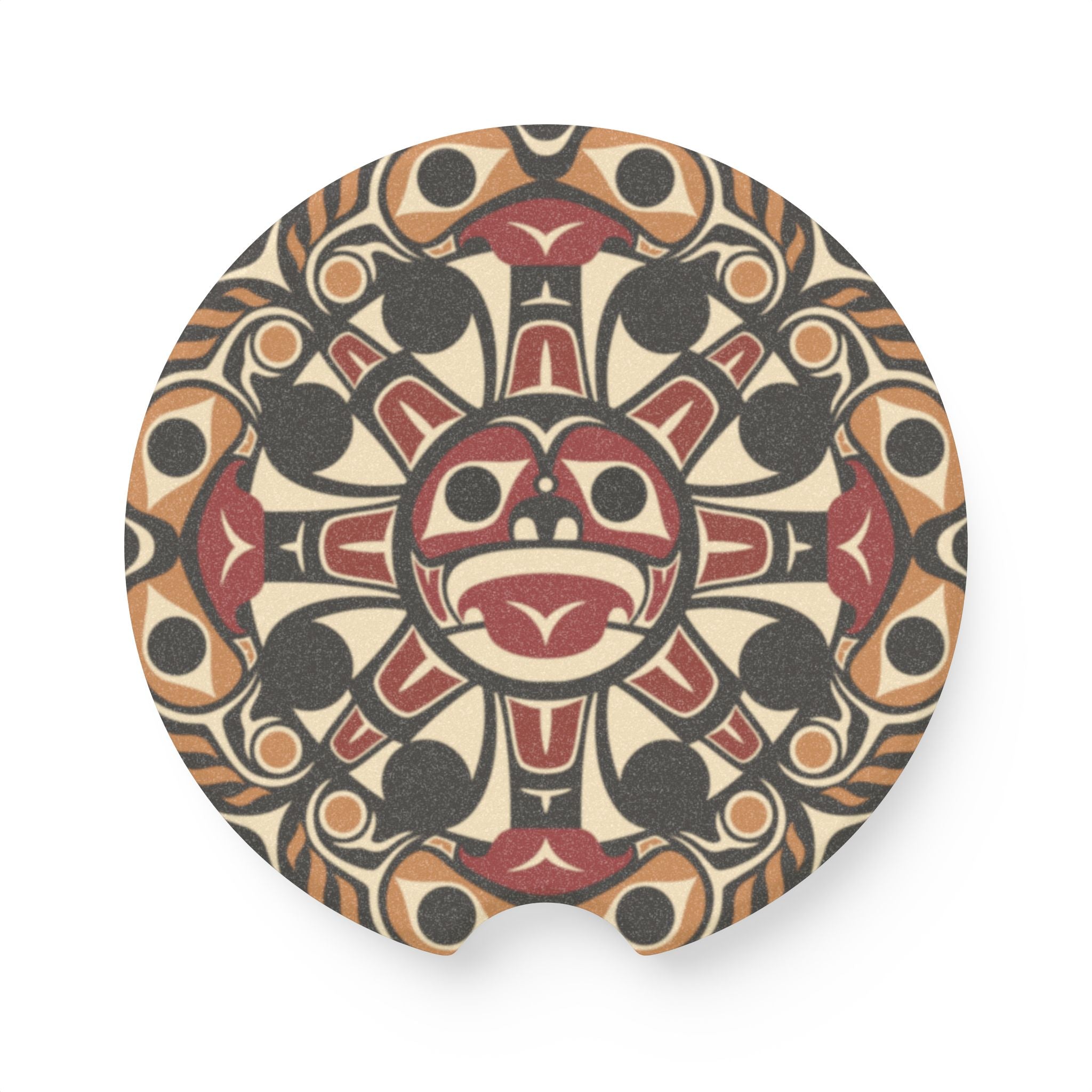 Soapstone Car Coaster - Classic Tribal Sun Print - Northern Spiritlines™