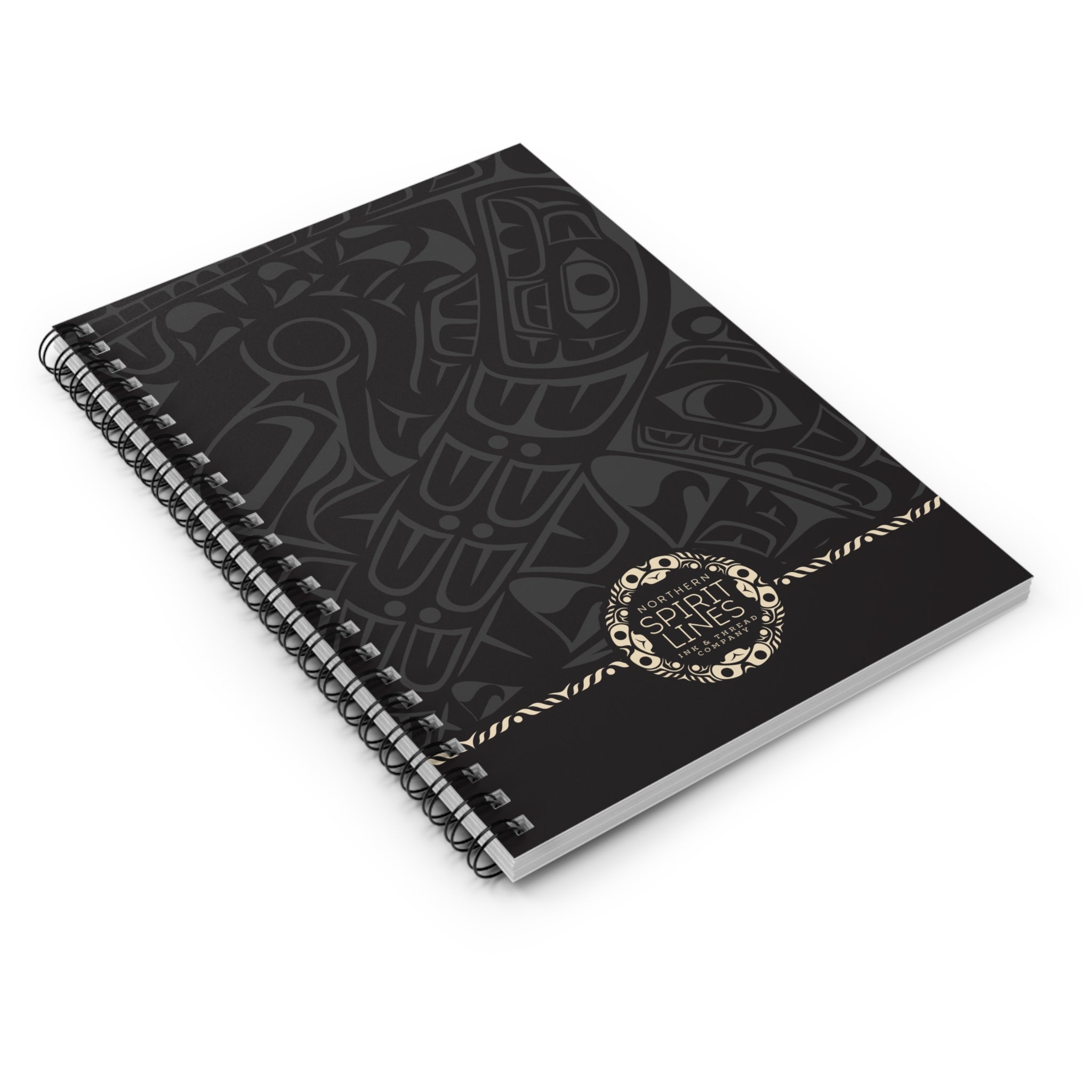 Spiral Notebook, Journal - Classic Smoky Tribal Print - Northern Spiritlines™