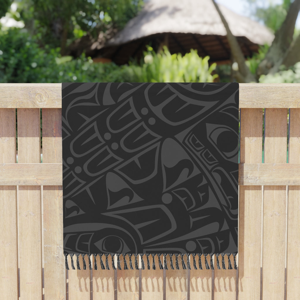 Boho Fringe Beach Cloth - Classic Smoky Tribal Print - Northern Spiritlines™