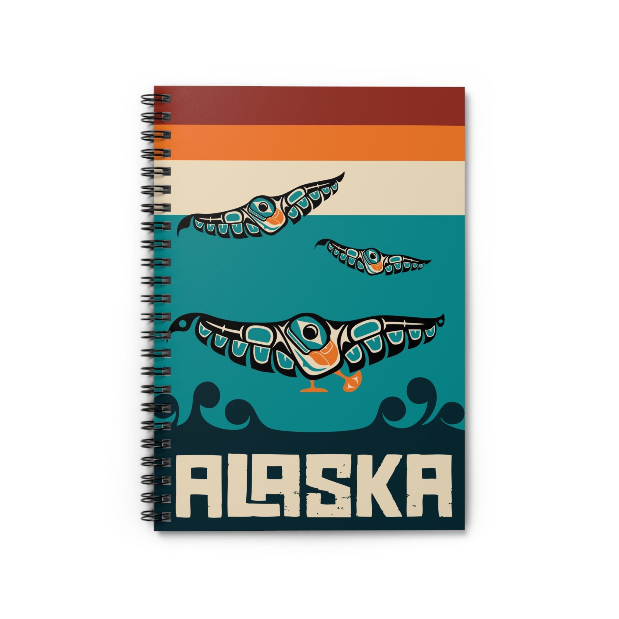 Spiral Notebook, Journal |  Alaska Tribal Puffins | Stateline™ Collection
