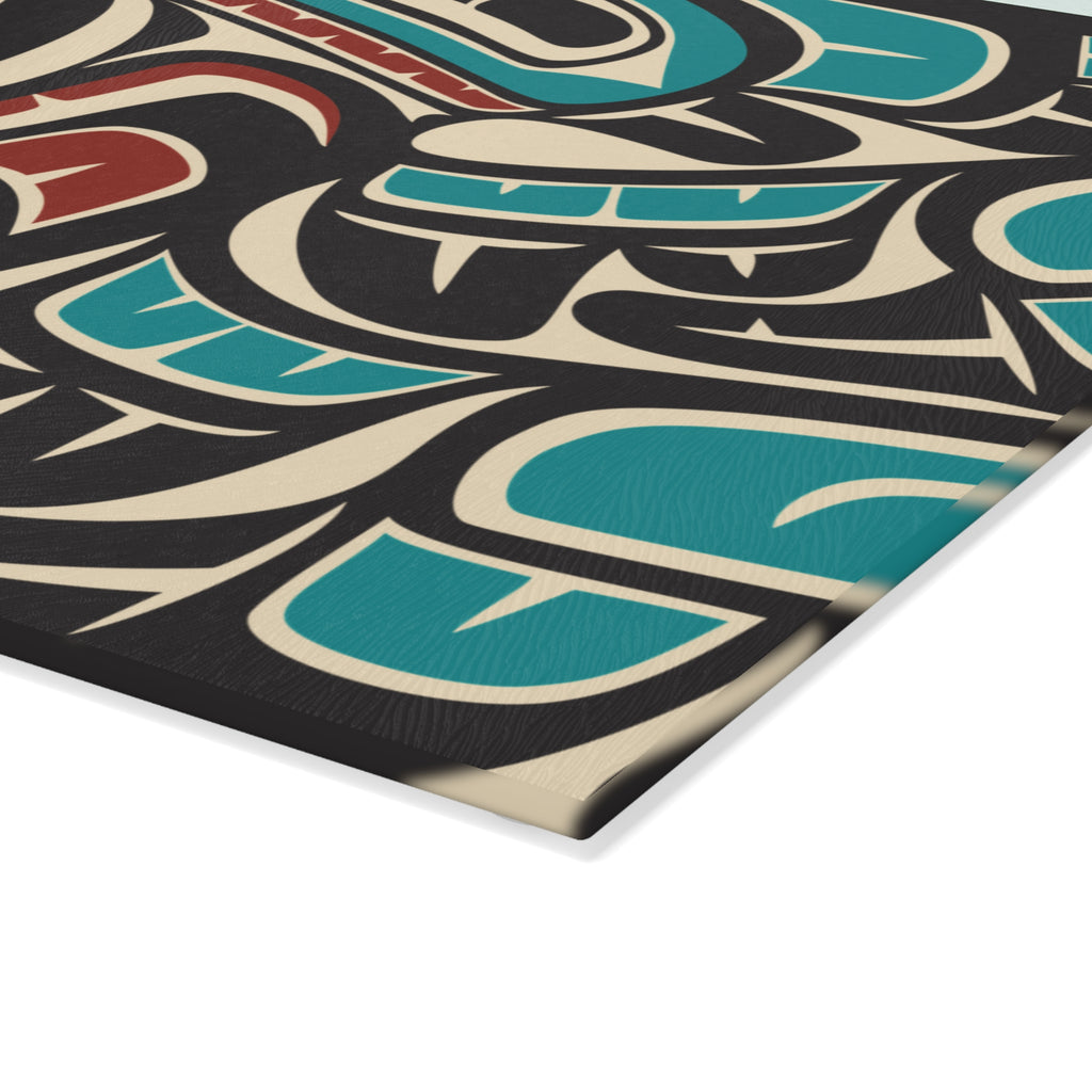 Glass Cutting Board - Classic Tribal Hummingbird Print - Northern Spiritlines™