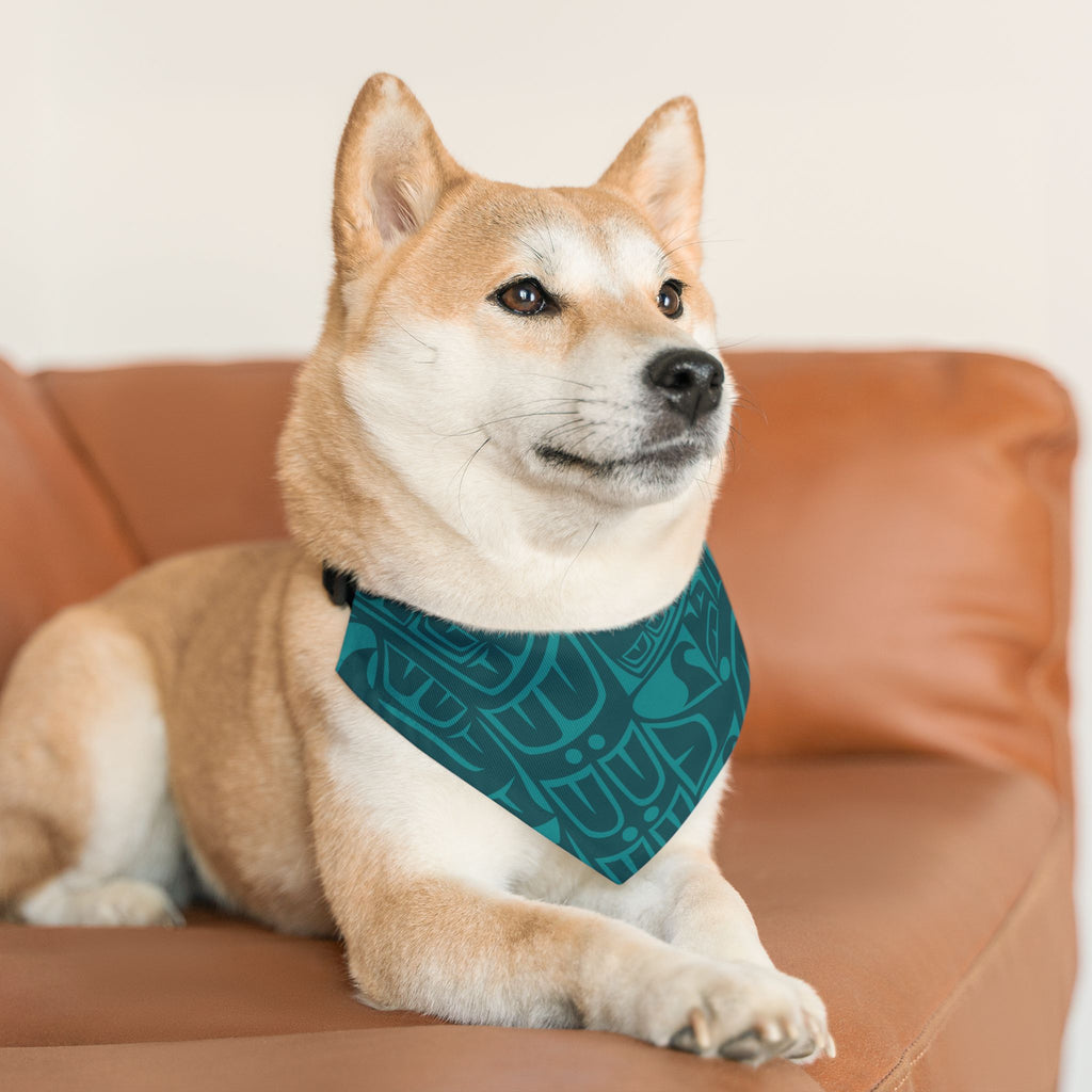 Pet Bandana Collar - Classic Tribal Print (Teal) Northern Spiritlines™