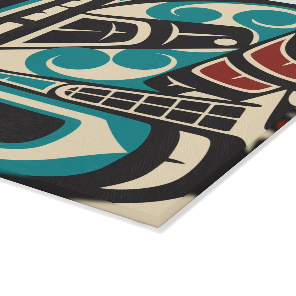Glass Cutting Board - Classic Tribal Orca Print - Northern Spiritlines™