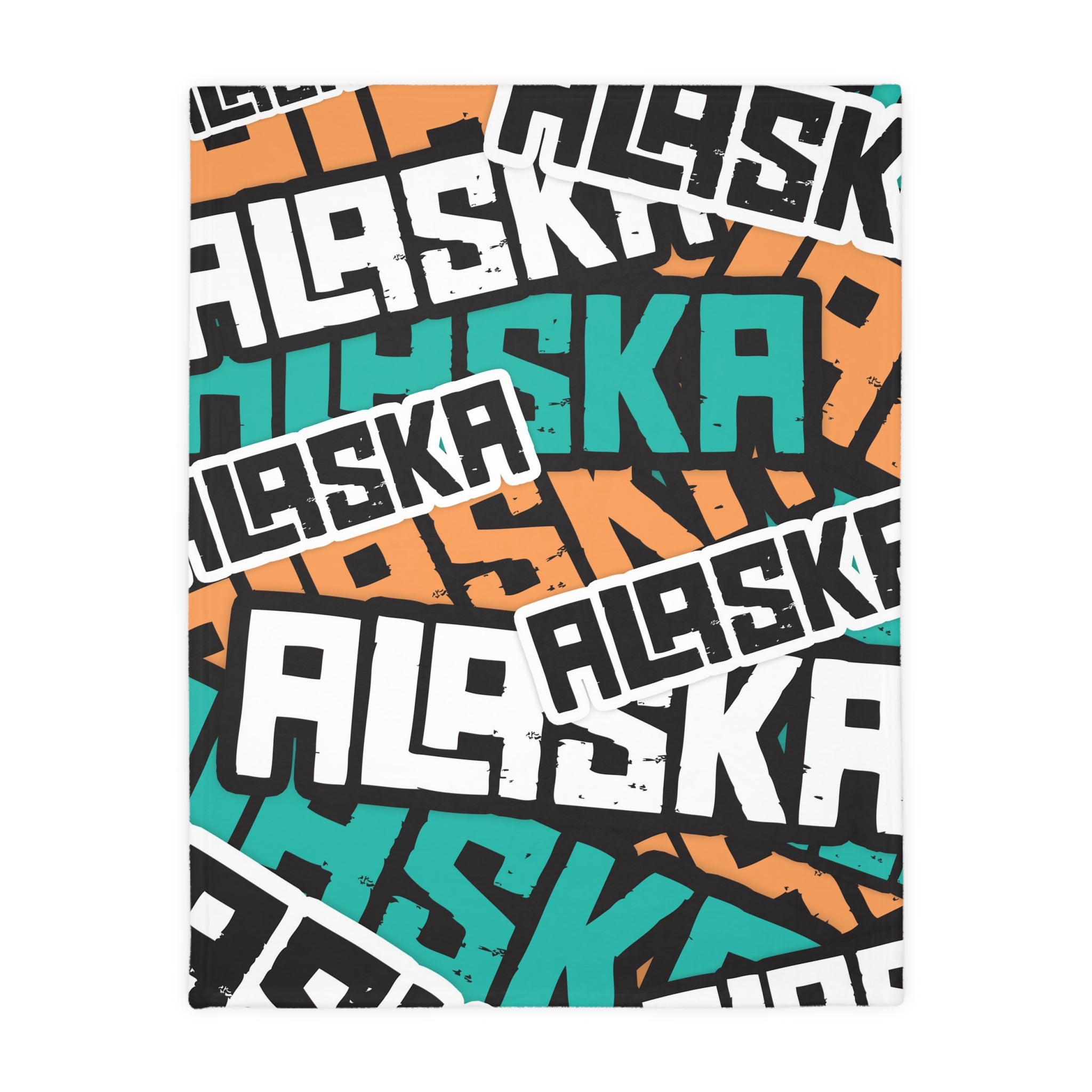 AK Sticker Bomb - Reversible Plush Blanket - AK State Line™ Collection
