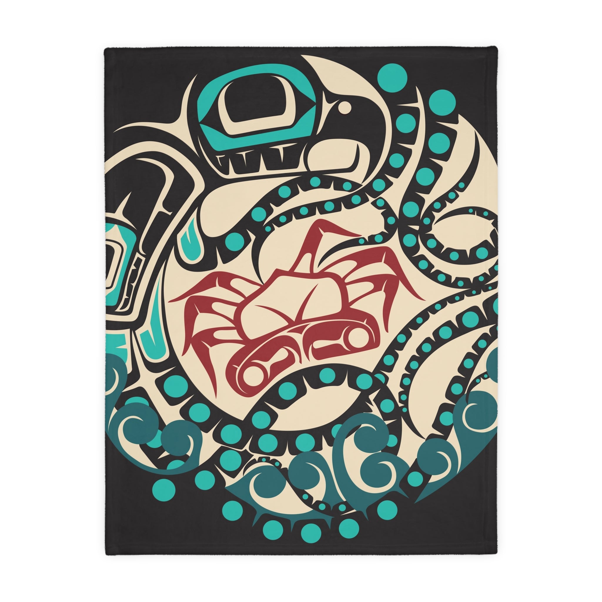 Reversible Plush Blanket - Classic Tribal Octopus - Northern Spiritlines™
