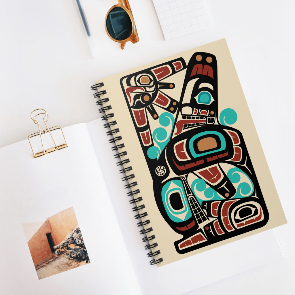 Journal - Spiral Bound | Classic Tribal Orca | Northern Spiritlines™ Collection