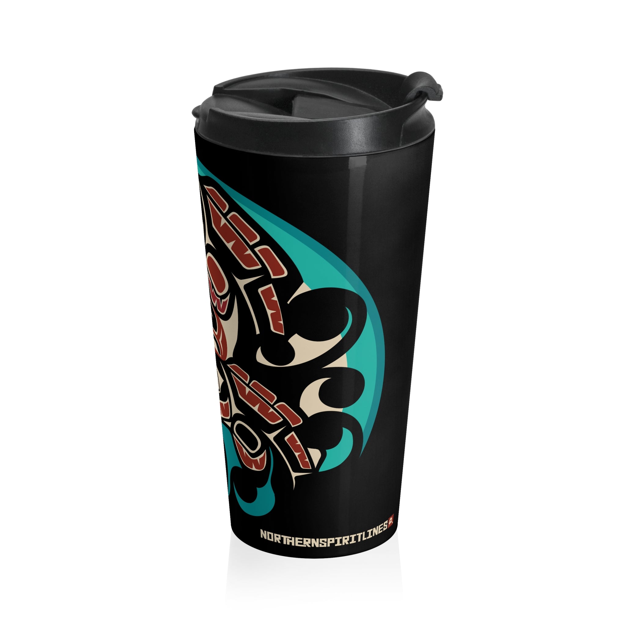 15 oz. Coffee Travel Tumbler | Classic Tribal Salmon | Signature Collection