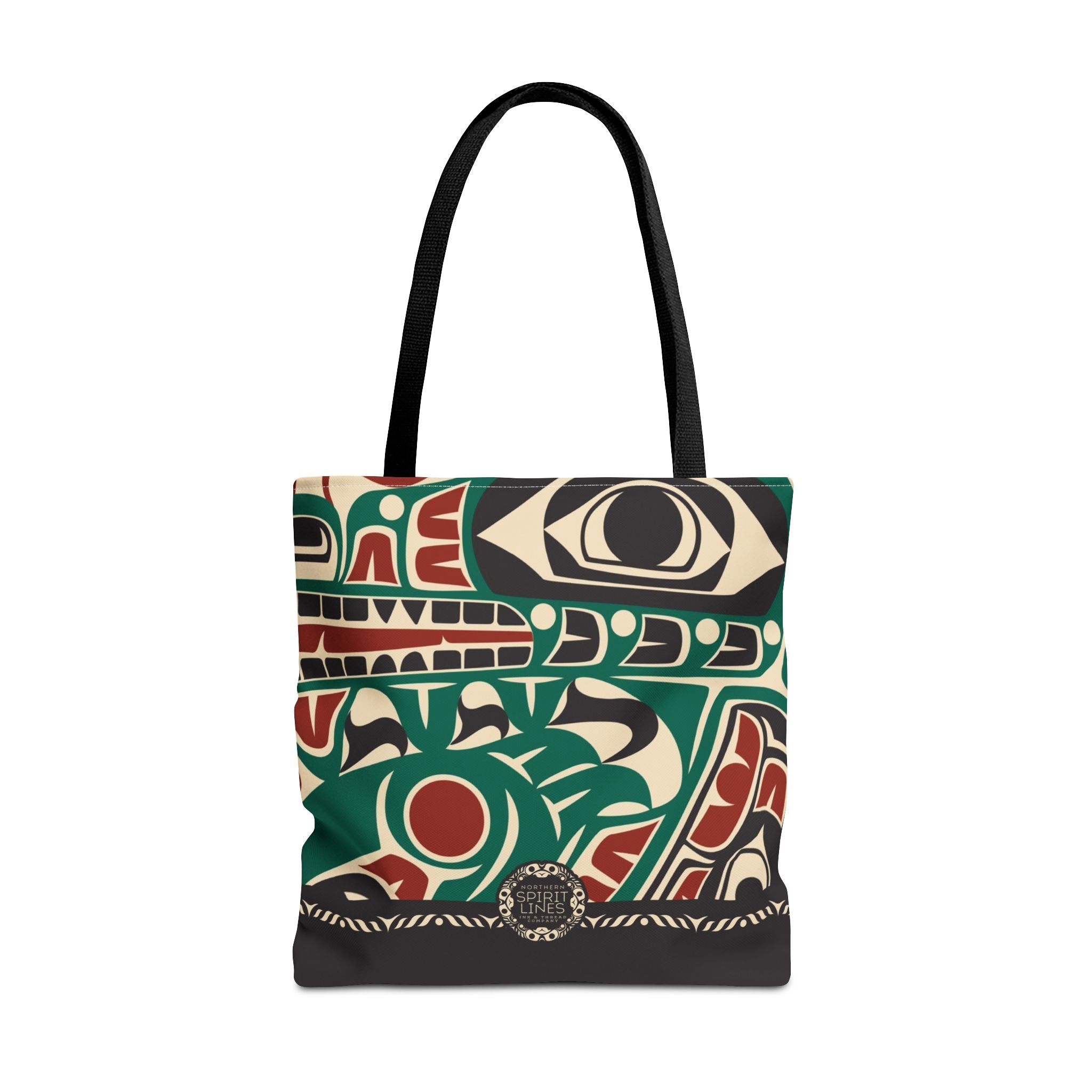 Canvas Tote Bag - Classic Tribal Sea Monster Print with Tribal End Cap - Northern Spiritlines™