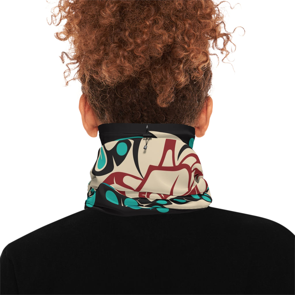 Neck Gaiter, Headband with Drawstring - Classic Tribal Octopus Print - Northern Spiritlines™
