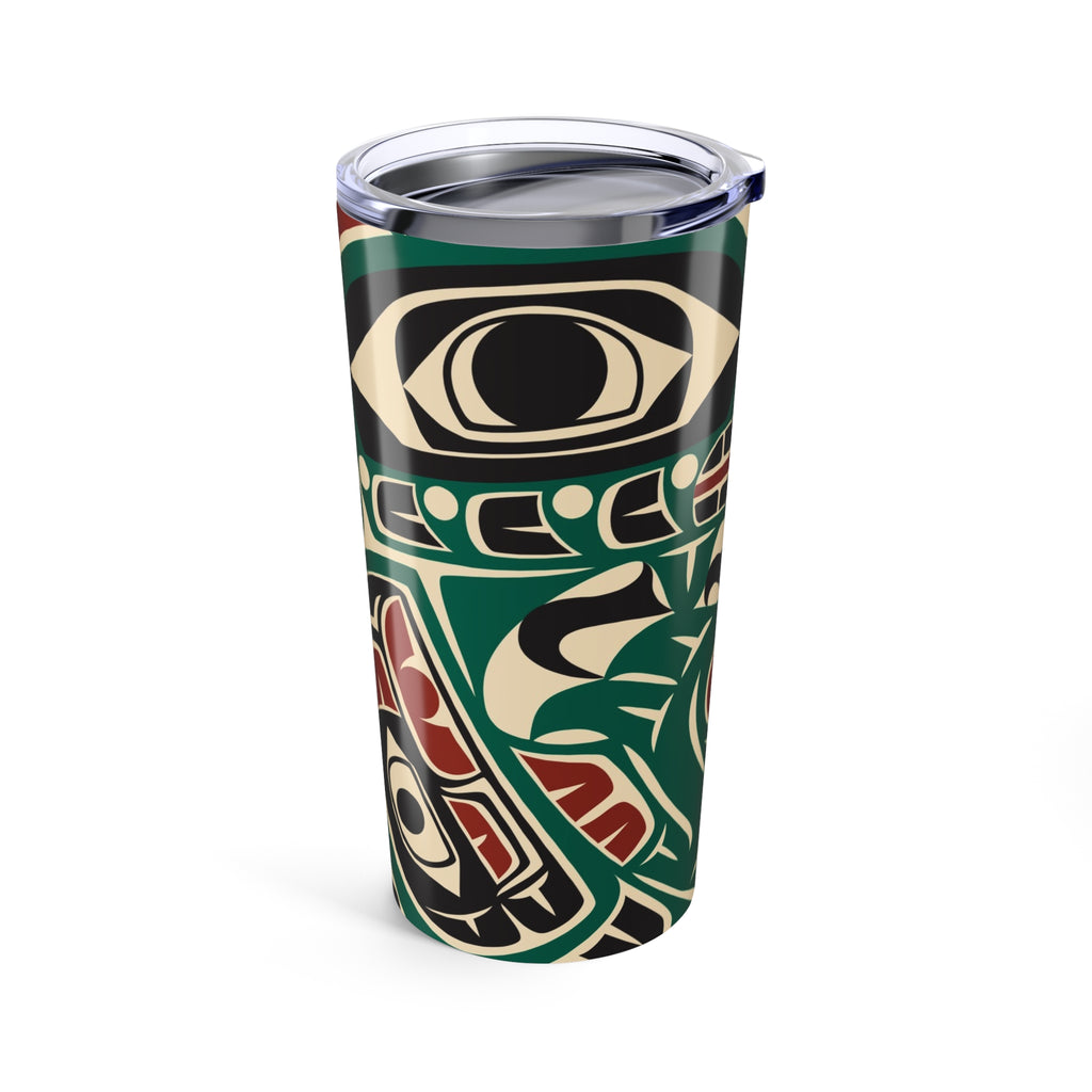 20 oz. Stainless Steel Tumbler w/ Lid - Rustic Alaska Tribal Sea Monster - AK State Line™ Collection