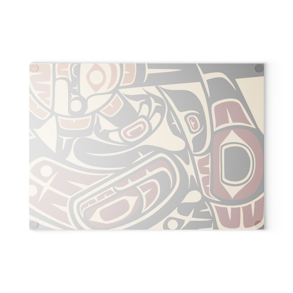 Glass Cutting Board - Classic Tribal Raven Print - Northern Spiritlines™
